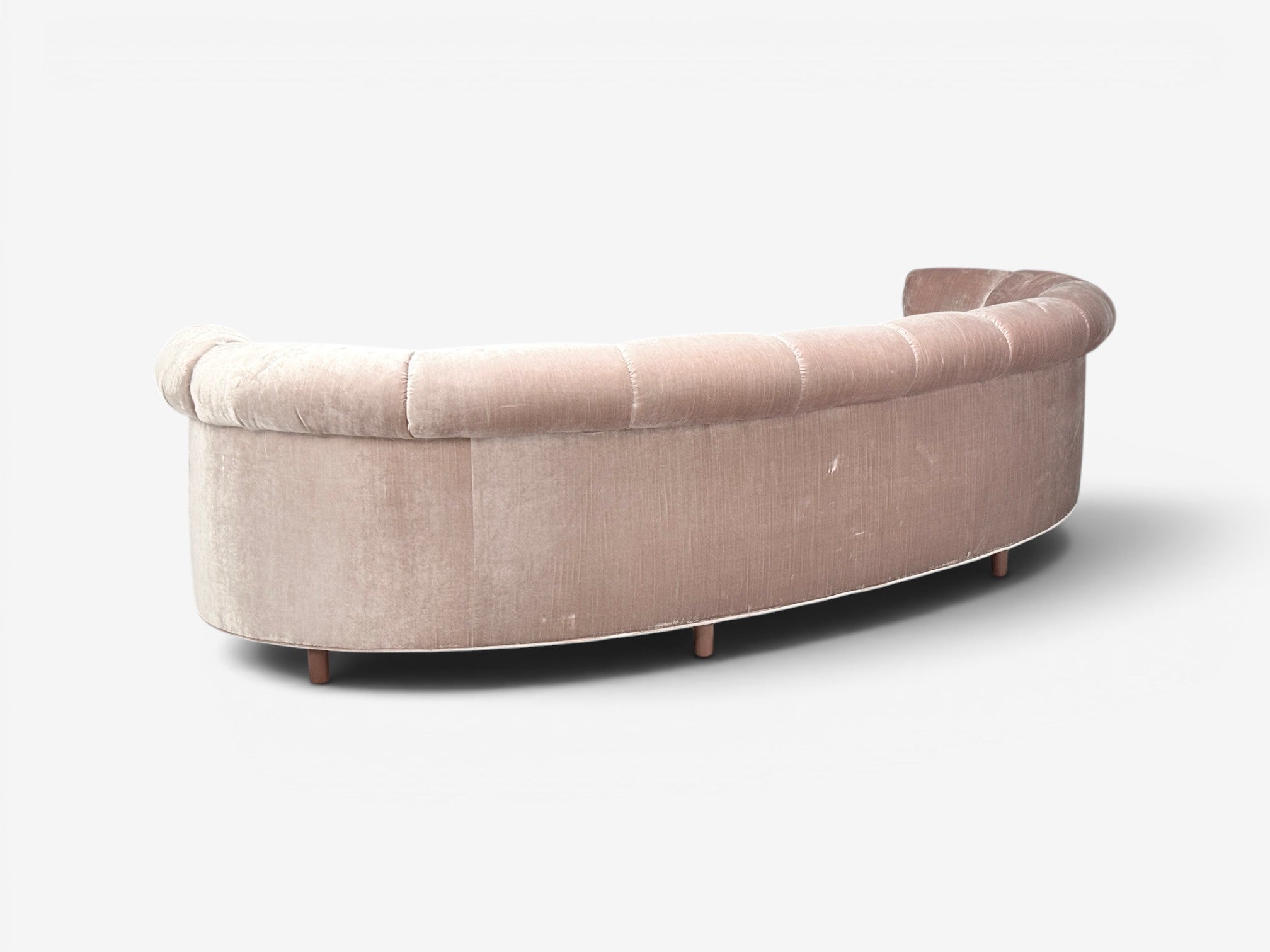 Haute House, Large Audrey Channel Sofa, Purple Fabric, Giltwood, 21st c.