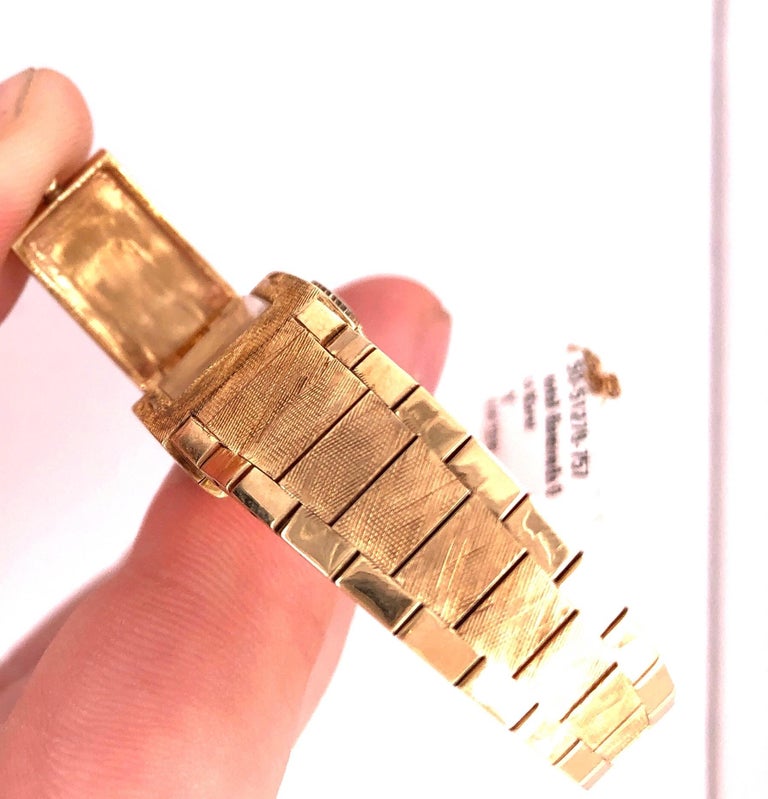 Mid Century Modern Eloga Ladies 14 Karat Yellow Gold Bracelet Wrist Watch