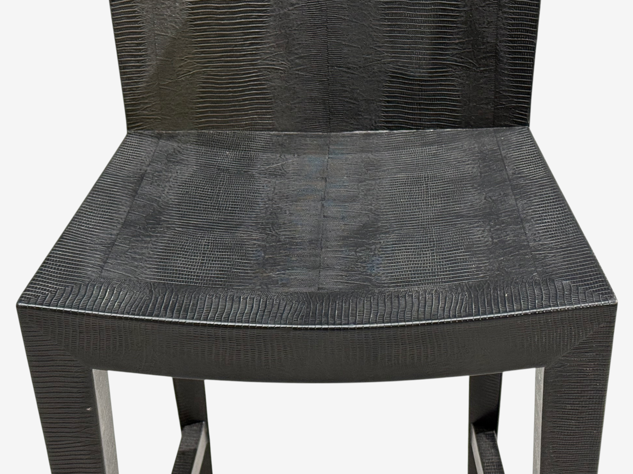 Karl Springer, JMF Barstools, Embossed Lizard Leather, Brass, USA, 1986