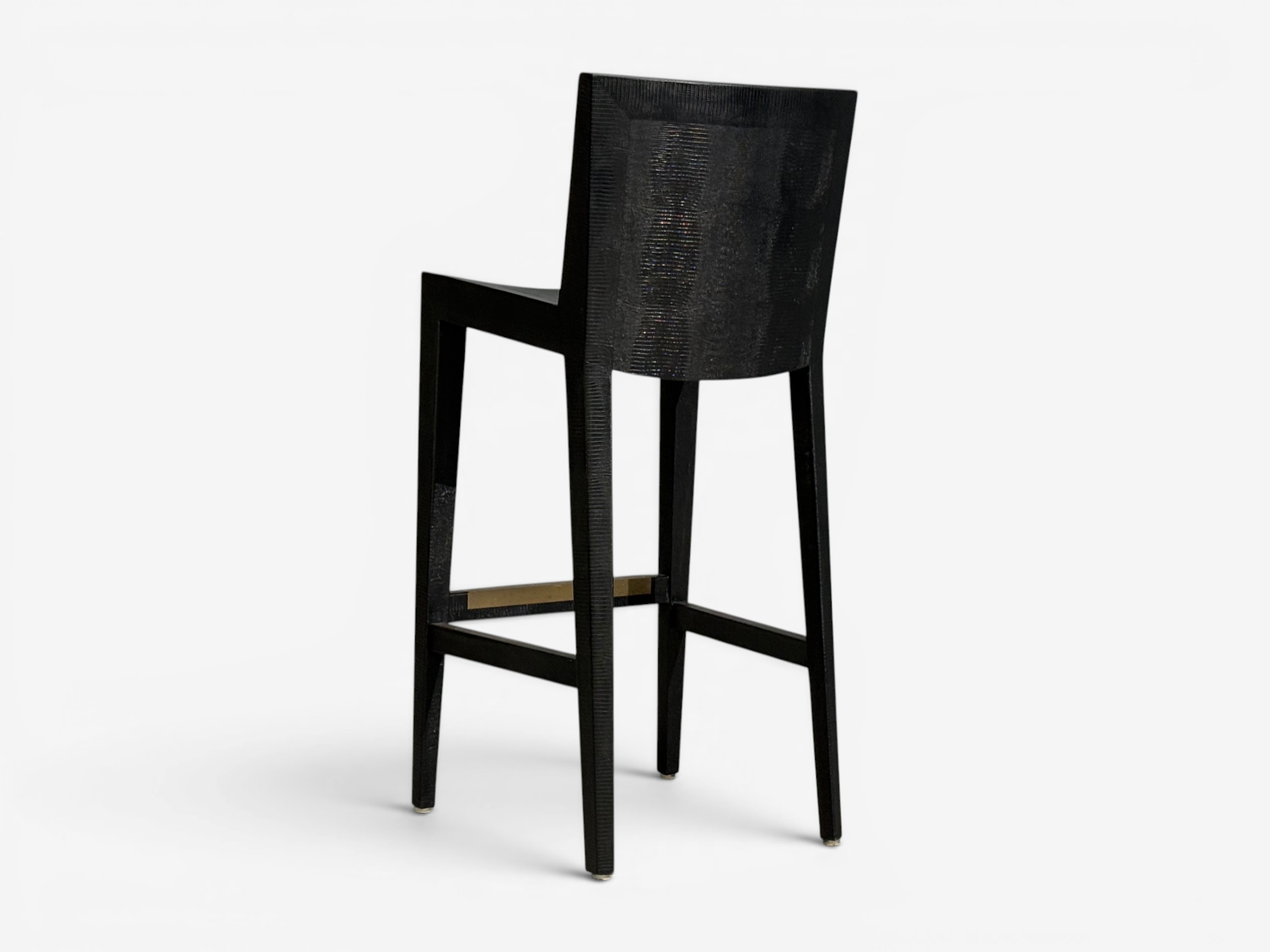 Karl Springer, JMF Barstools, Embossed Lizard Leather, Brass, USA, 1986