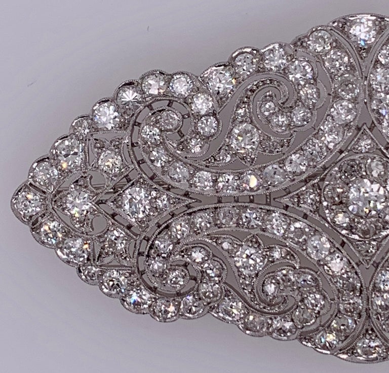 18K Gold Art Deco Vintage Diamond Cluster Brooch