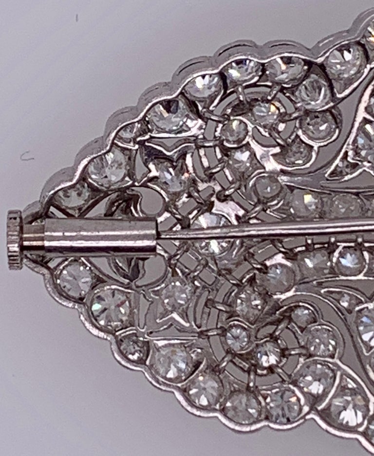 18K Gold Art Deco Vintage Diamond Cluster Brooch