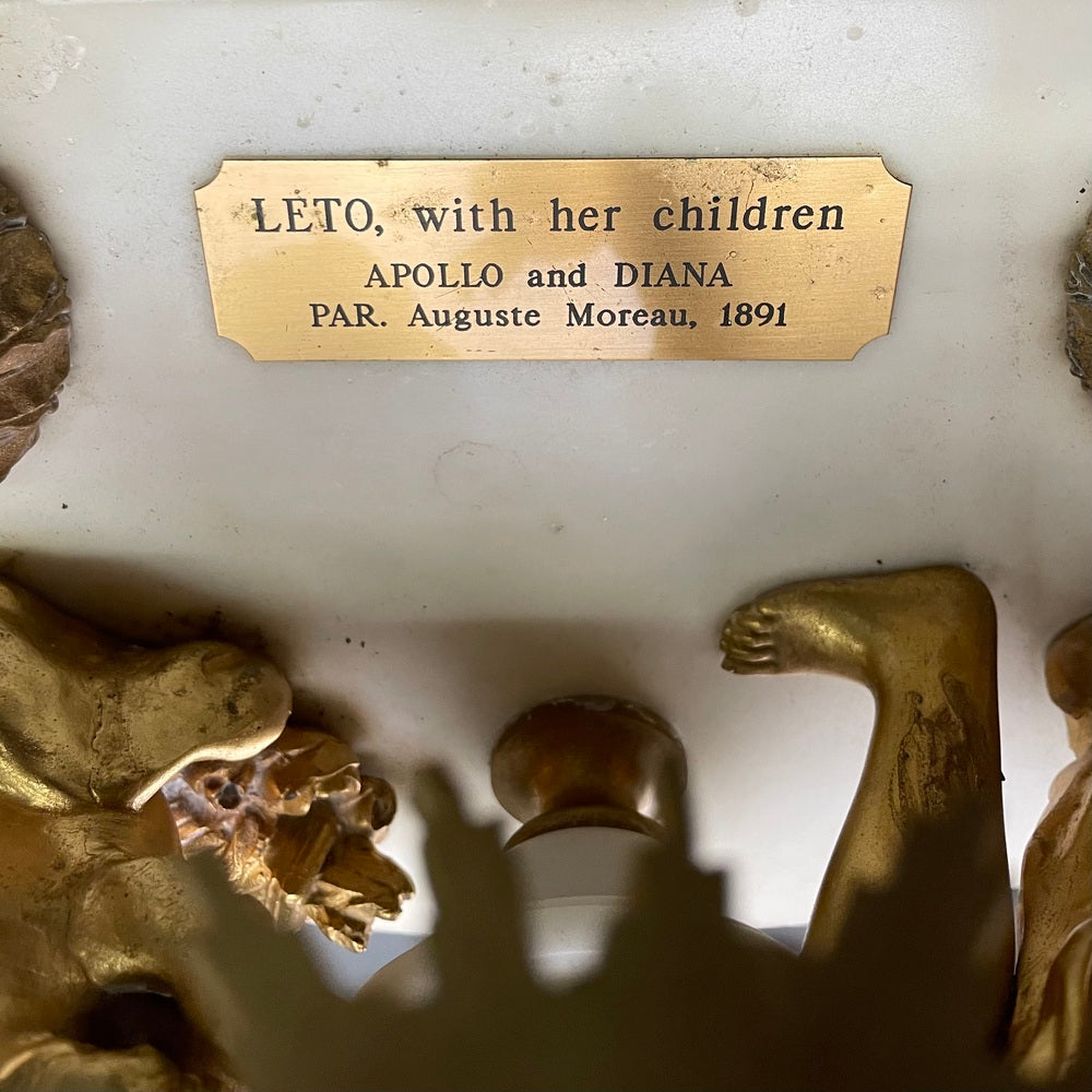 Louis XVI Style, Clock Garniture, Gilt Bronze, Marble, France, 1920s