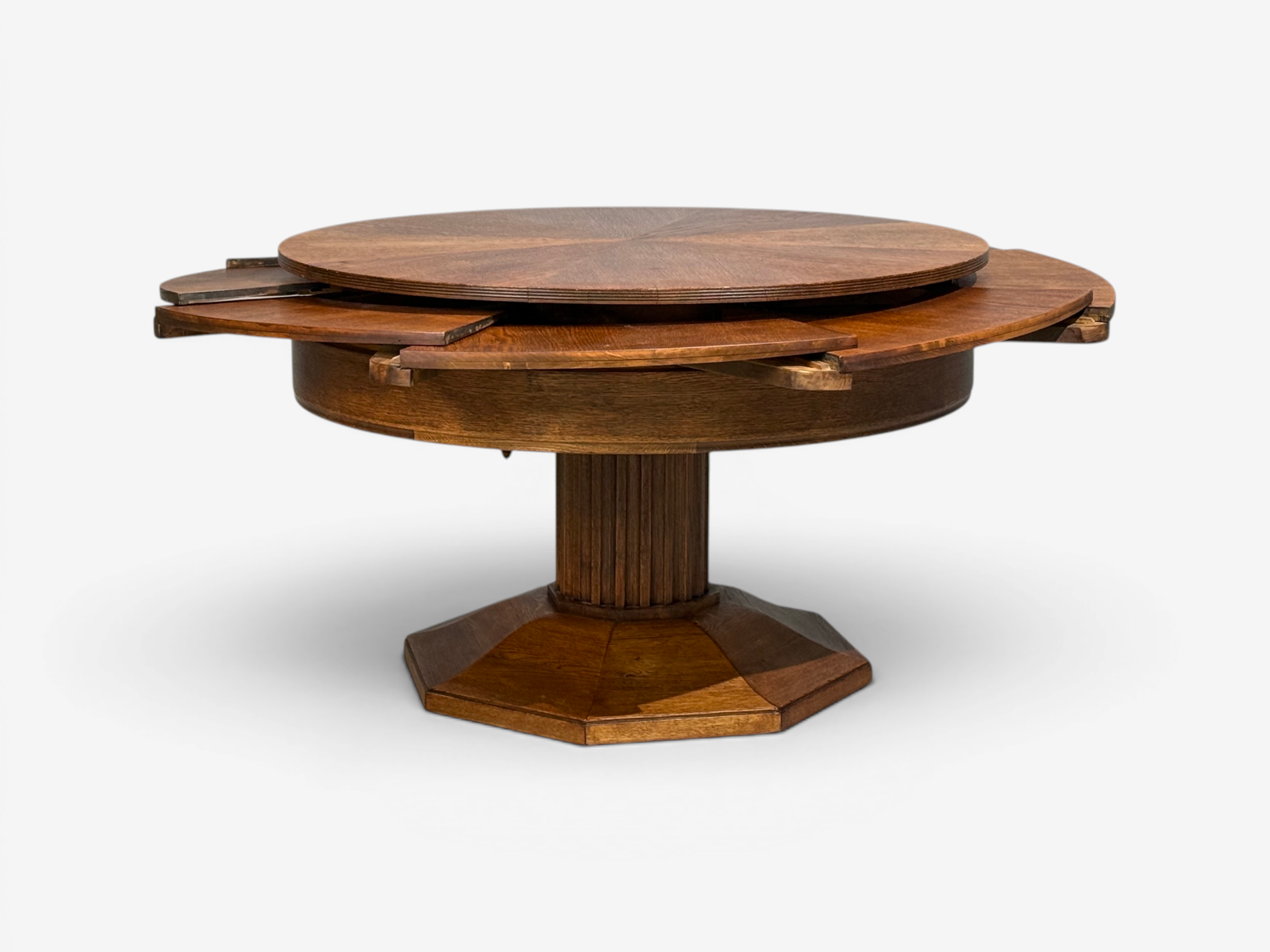 Josef Seiler, Rare Expanding Dining Table, Oak, Germany, 1920s