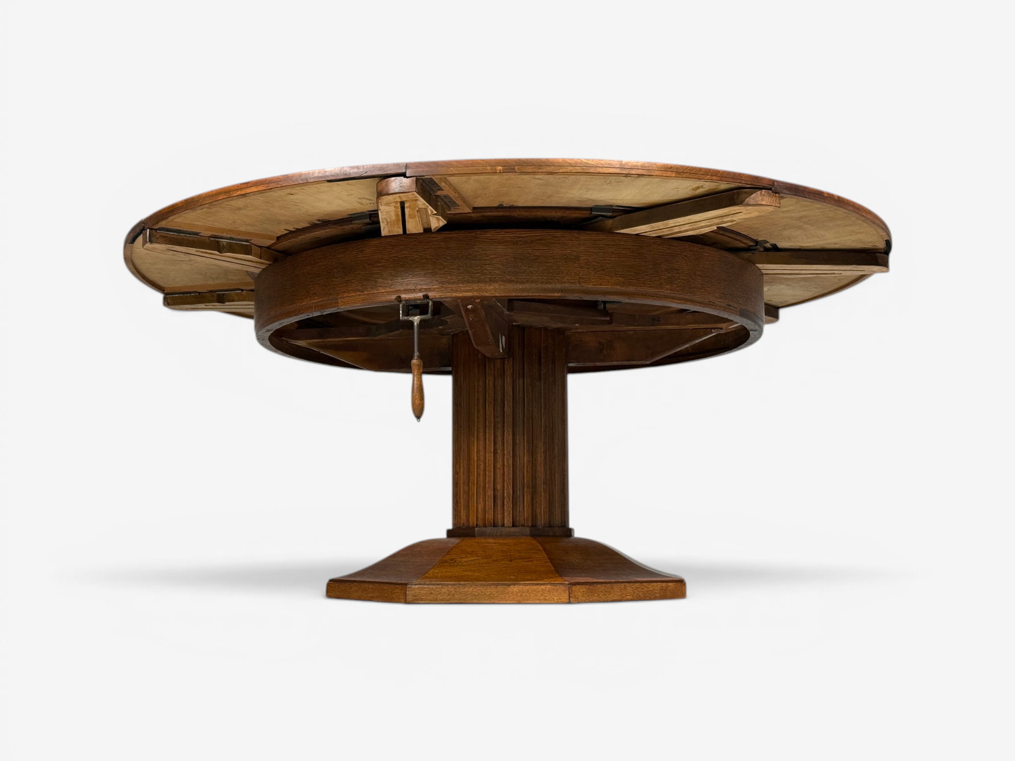 Josef Seiler, Rare Expanding Dining Table, Oak, Germany, 1920s
