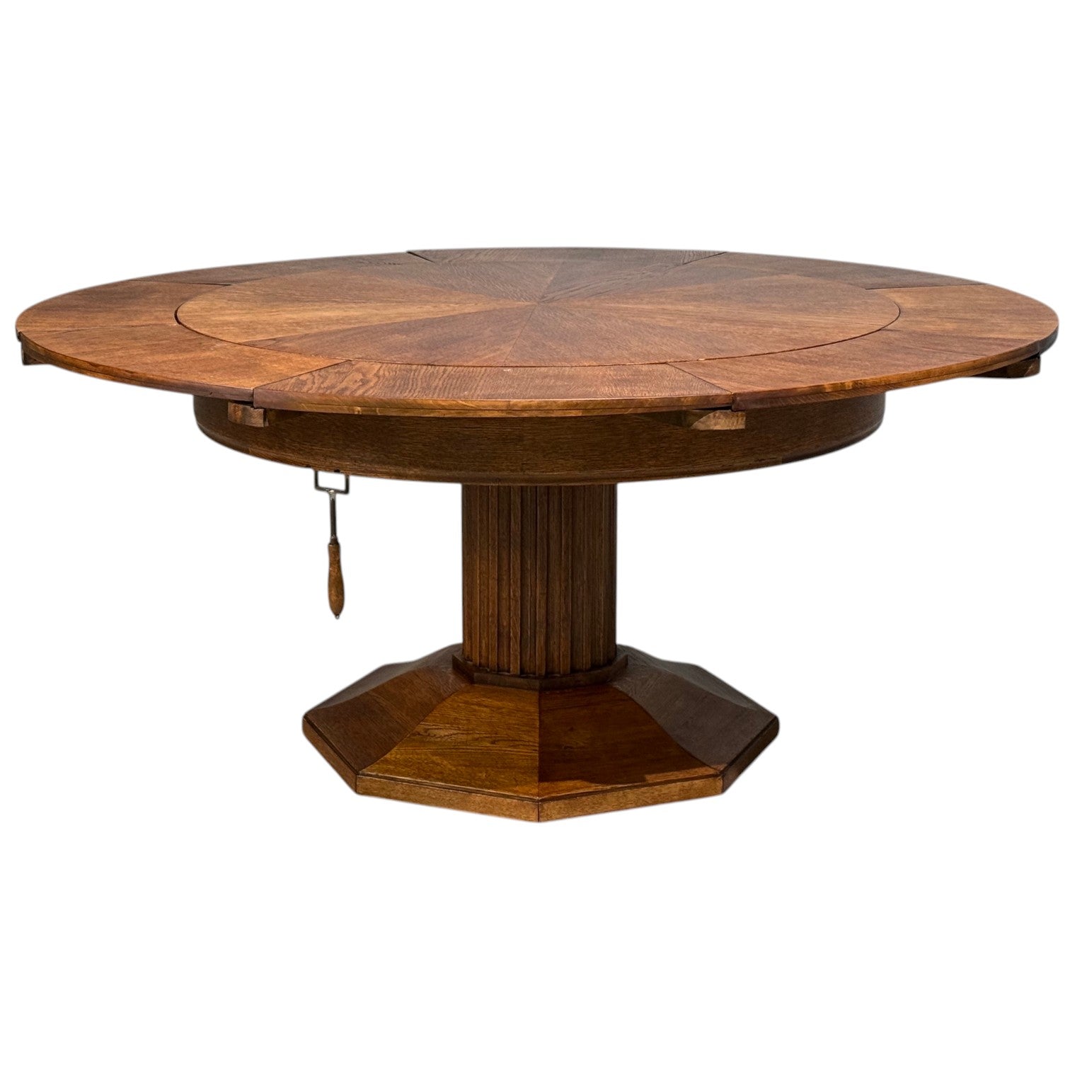 Josef Seiler, Rare Expanding Dining Table, Oak, Germany, 1920s