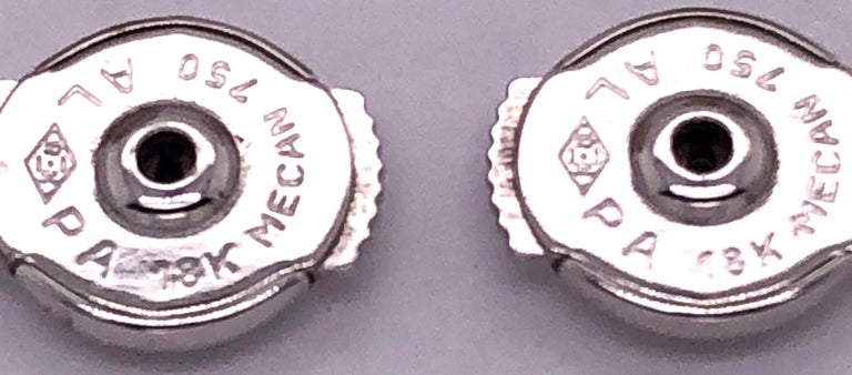 Verdura 18 Karat White Gold Wrapped Pearl and Diamond Earrings