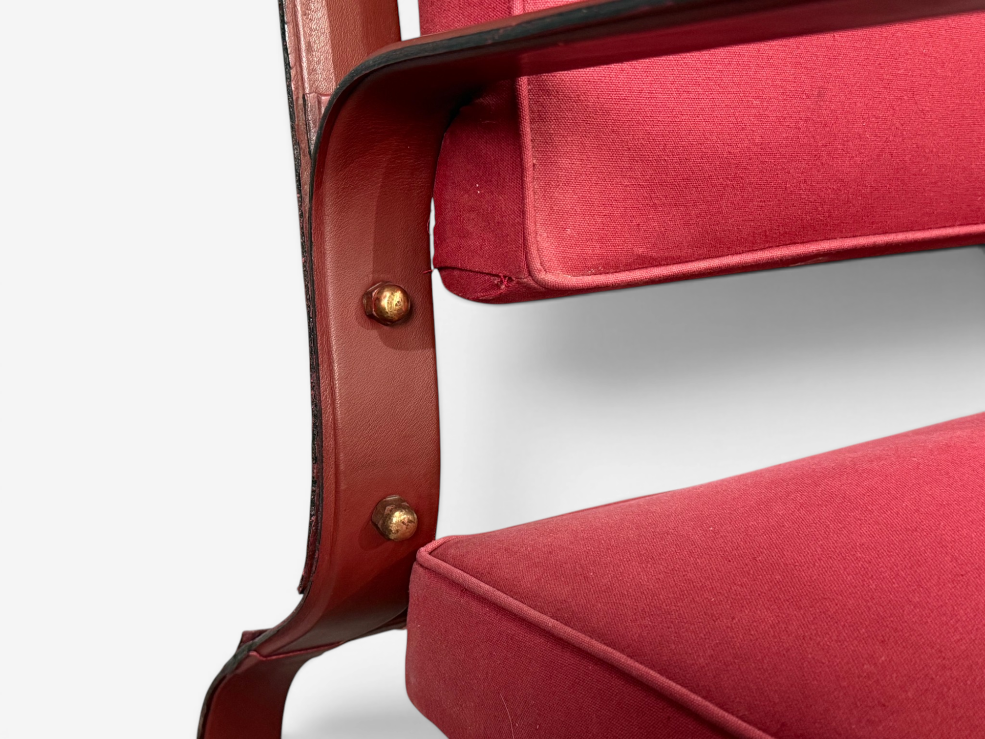 Jacques Adnet, Rare Two Seater Sofas, Leather, Steel, France, 1950s