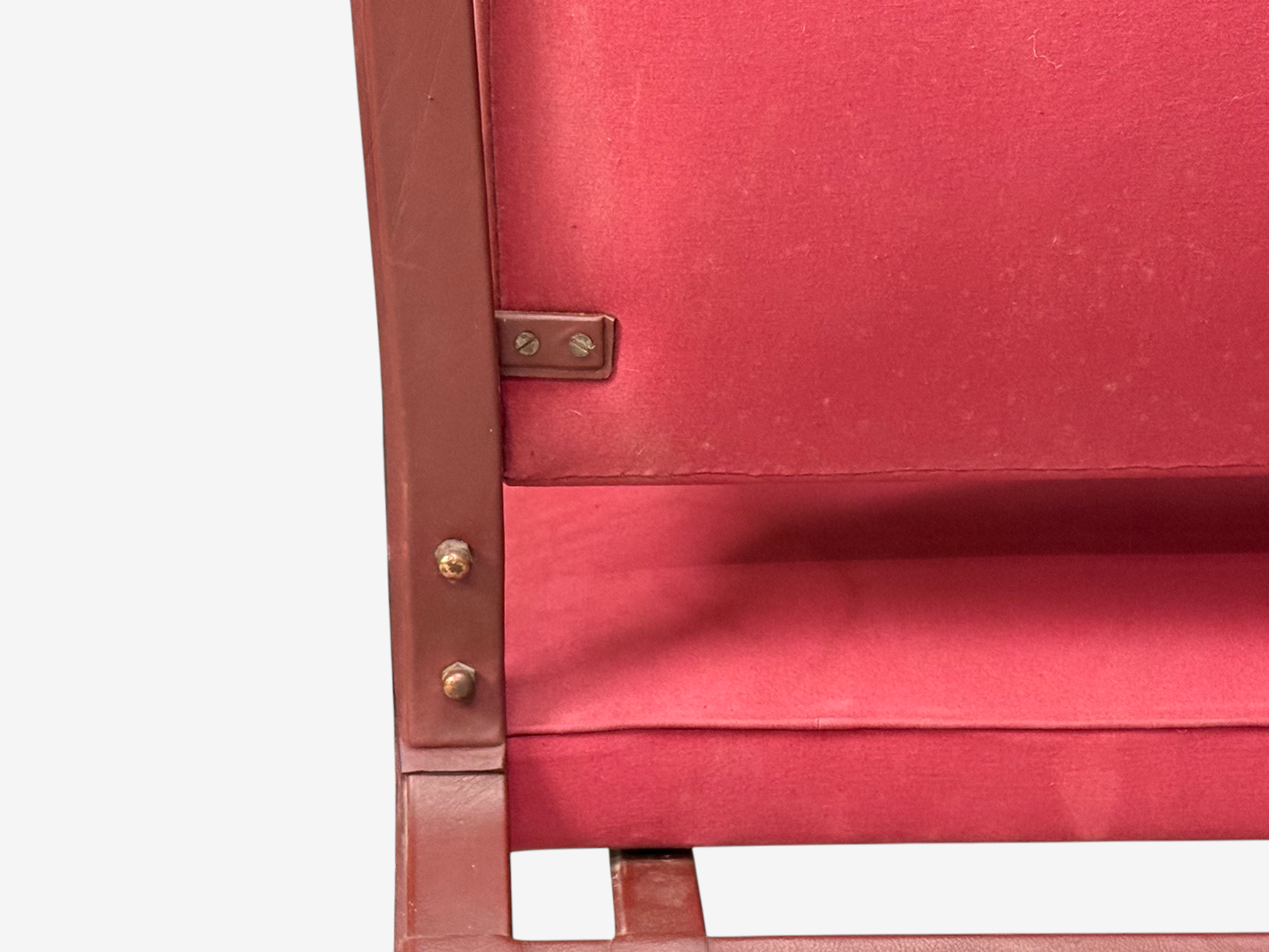 Jacques Adnet, Rare Two Seater Sofas, Leather, Steel, France, 1950s
