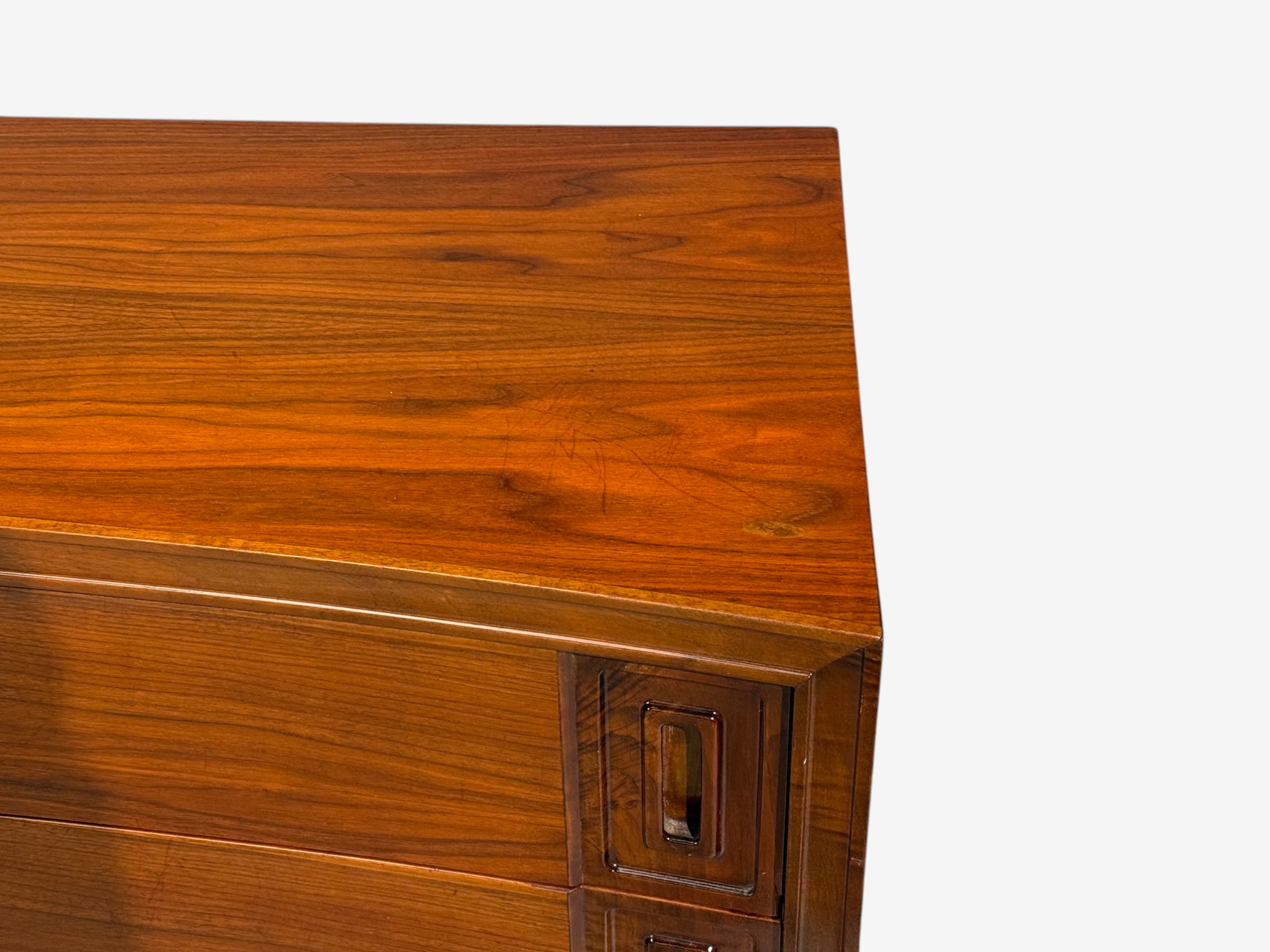 Edmond Spence, Concave Dresser, Stained Wood, Brass, Sweden, 1950s