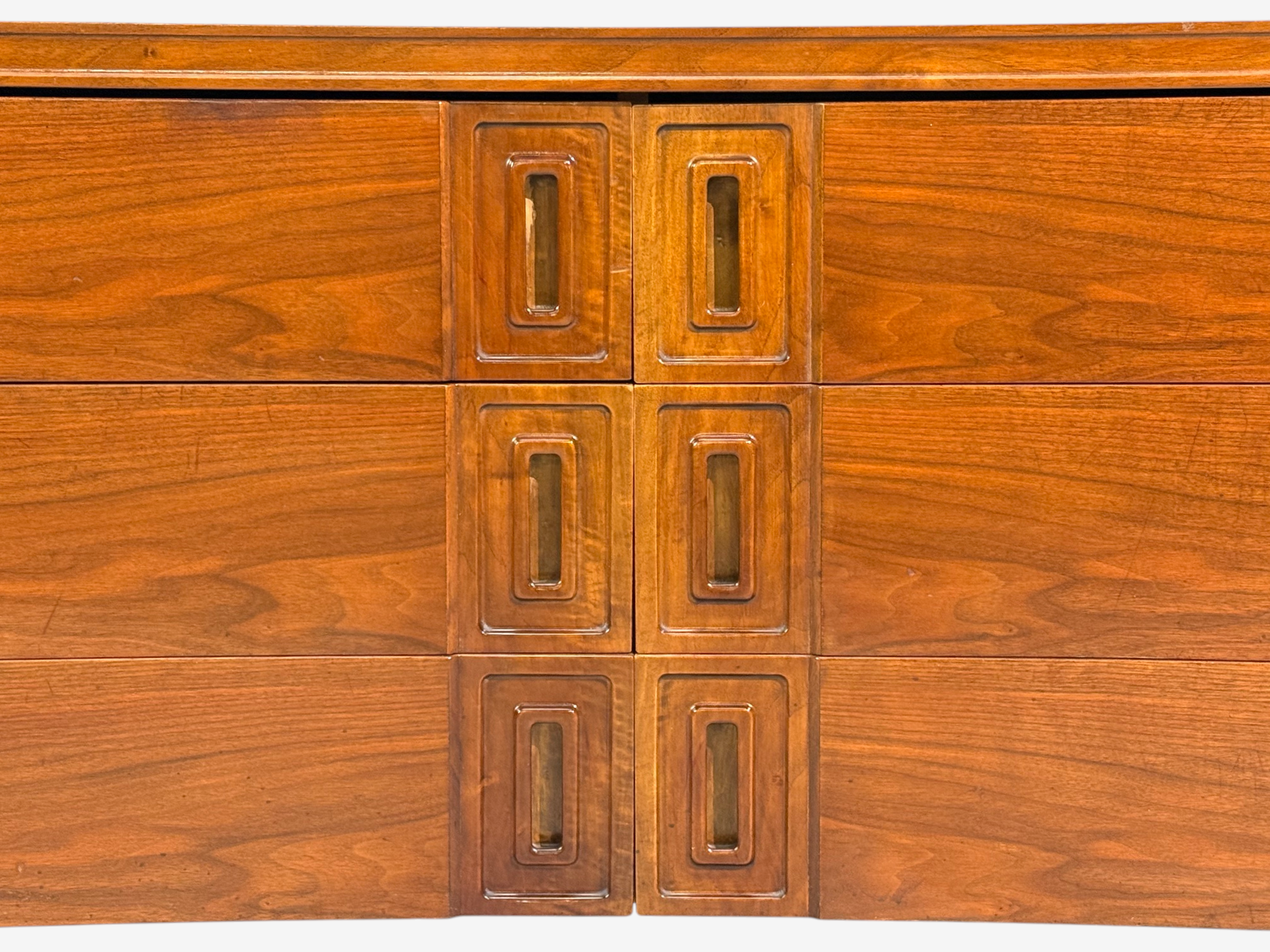 Edmond Spence, Concave Dresser, Stained Wood, Brass, Sweden, 1950s