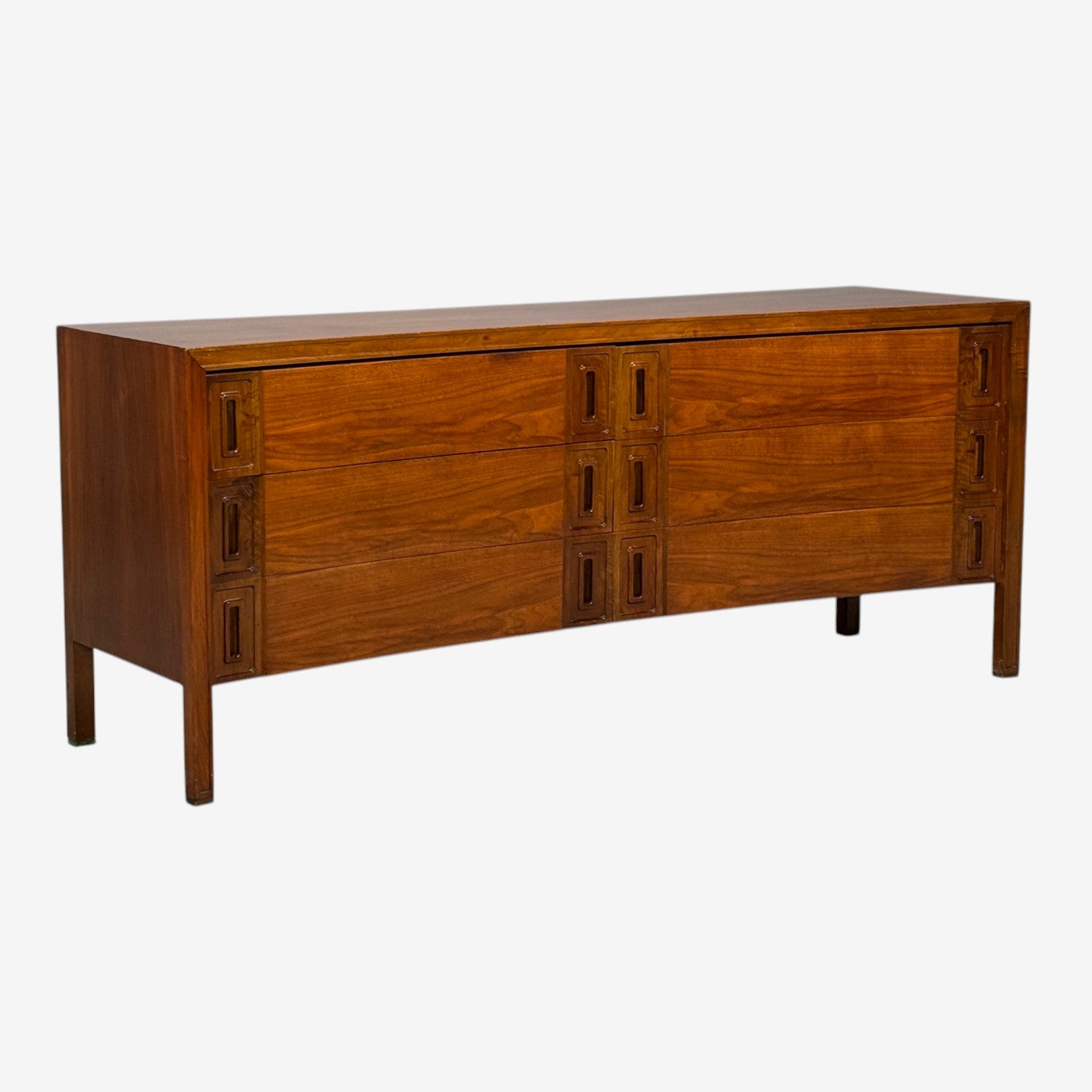 Edmond Spence, Concave Dresser, Stained Wood, Brass, Sweden, 1950s