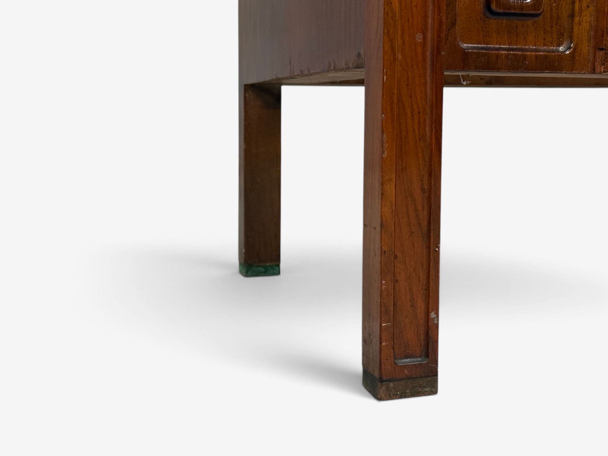 Edmond Spence, Concave Dresser, Stained Wood, Brass, Sweden, 1950s
