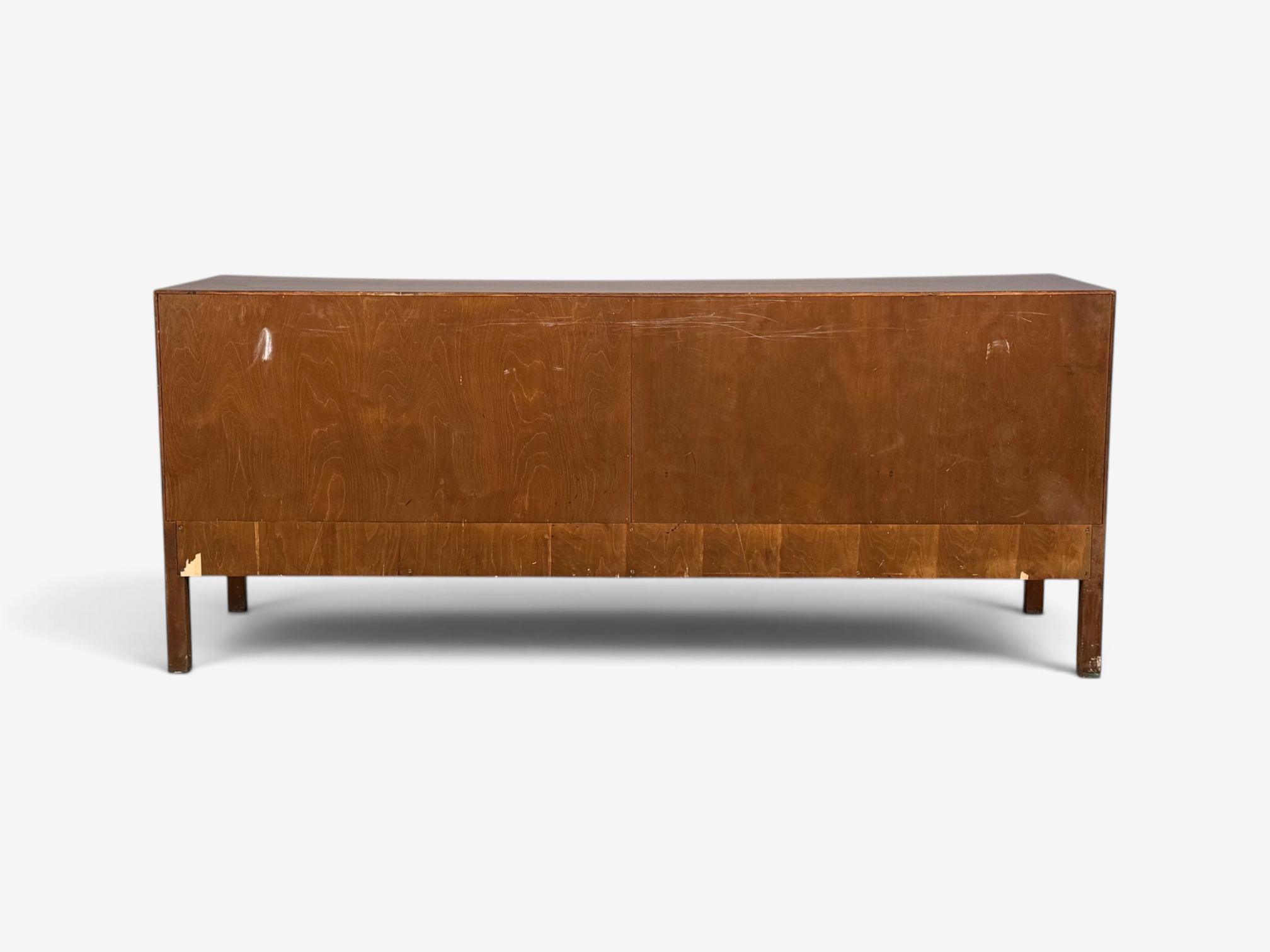 Edmond Spence, Concave Dresser, Stained Wood, Brass, Sweden, 1950s