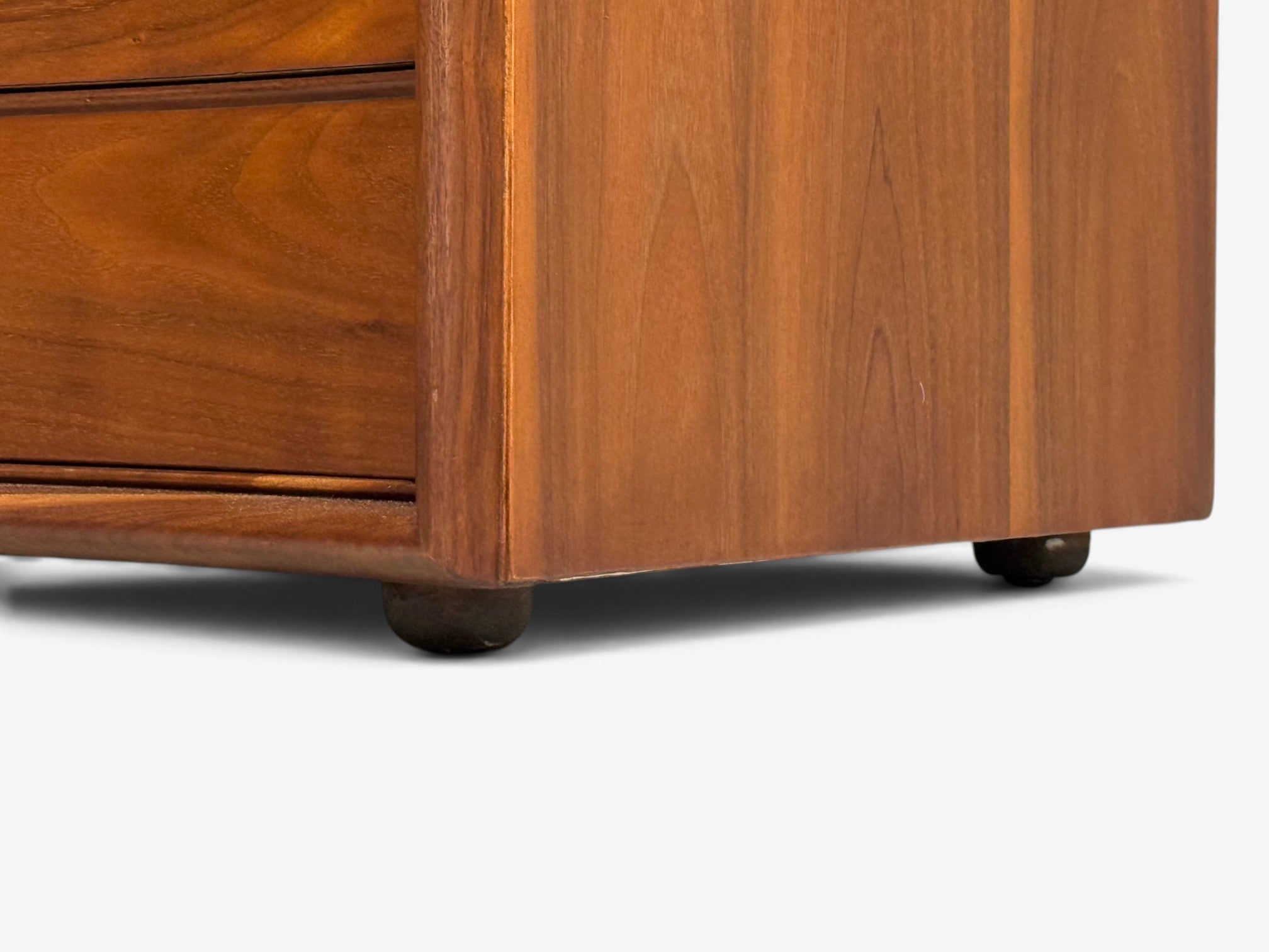 Paul Frankl, John Stuart, Concave Nightstands, Walnut, Brass, USA, 1950s