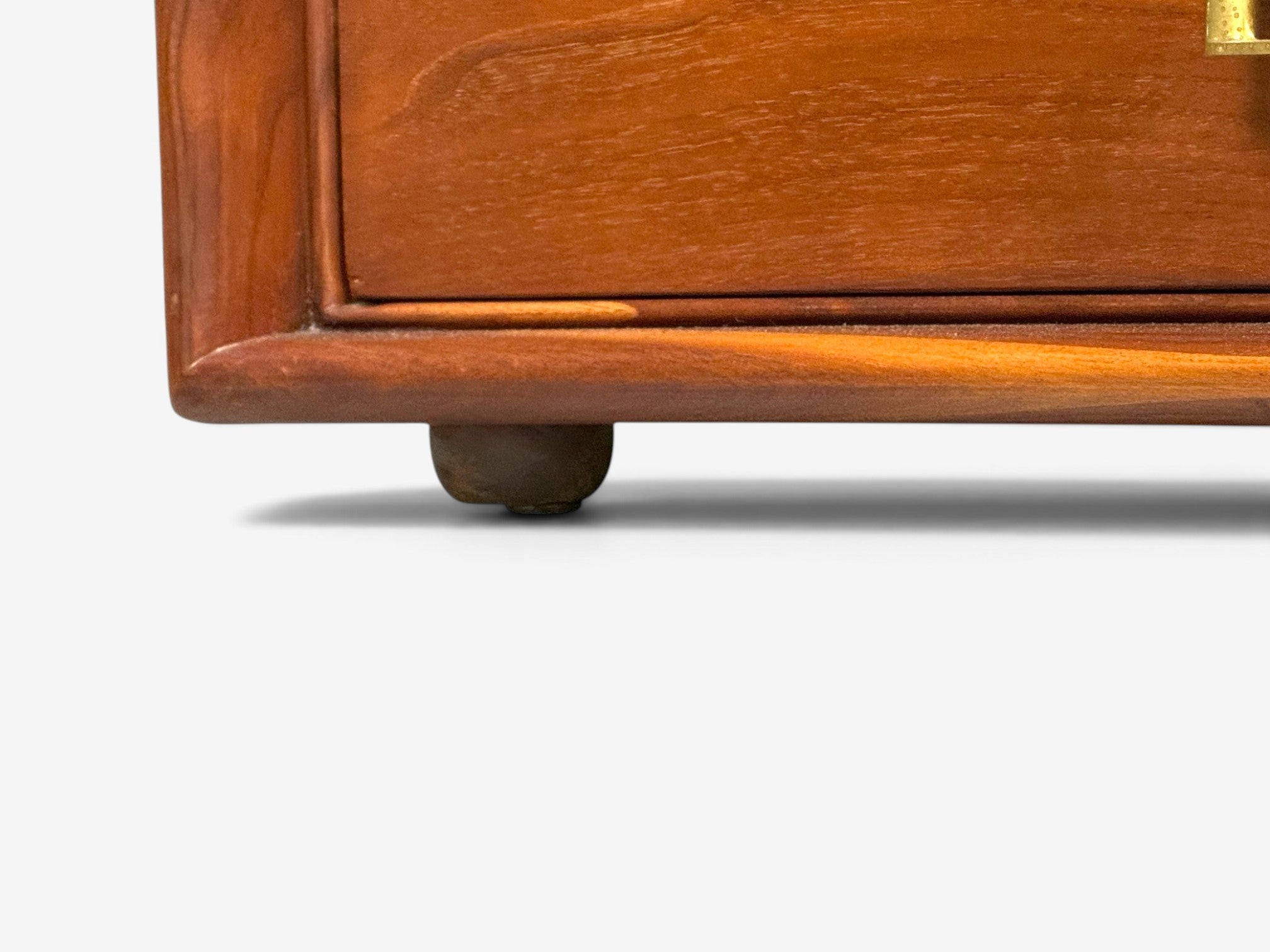 Paul Frankl, John Stuart, Concave Nightstands, Walnut, Brass, USA, 1950s