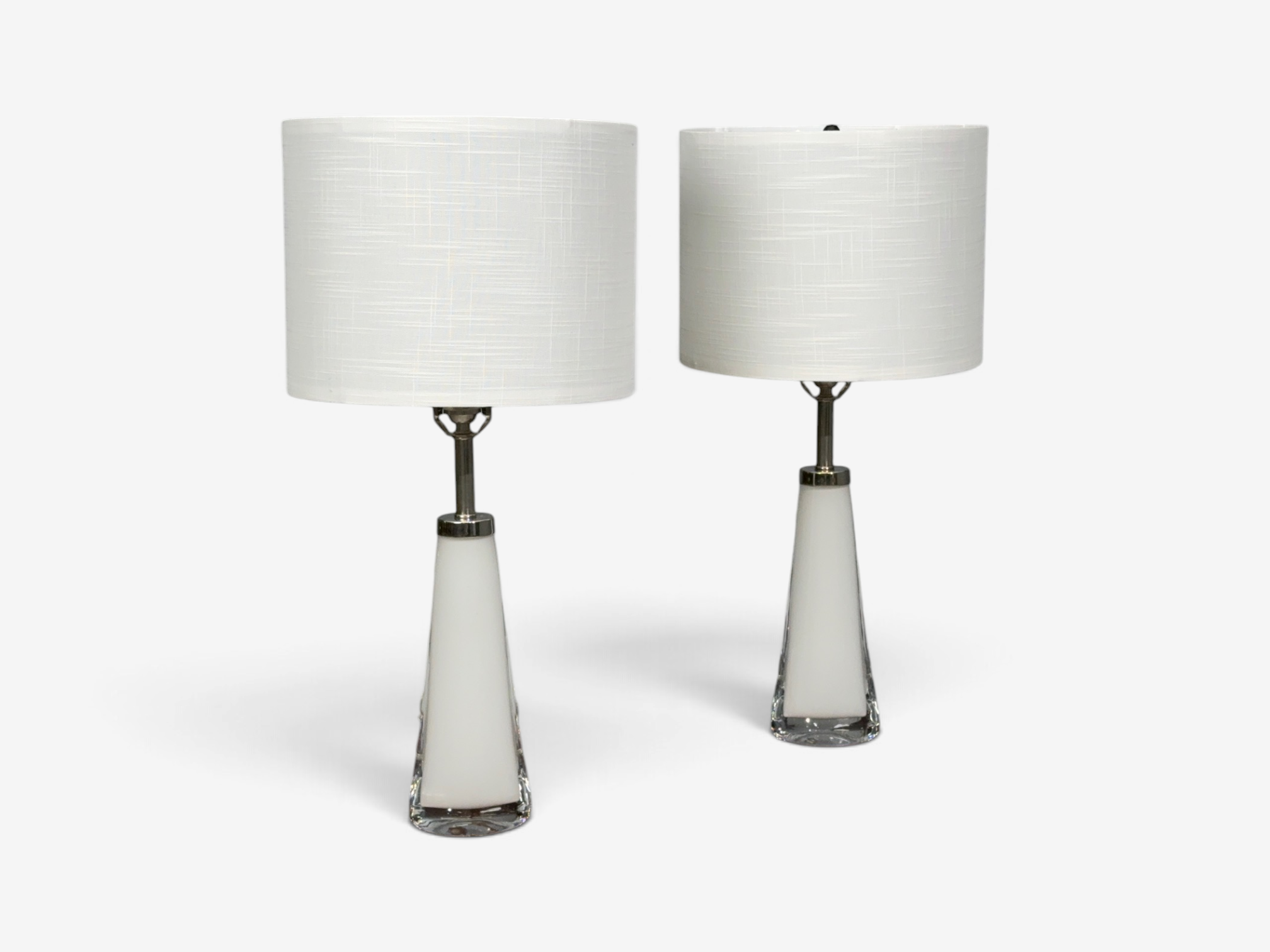 Carl Fagerlund, Swedish Modern, Table Lamps, White Glass, Sweden, 1960s
