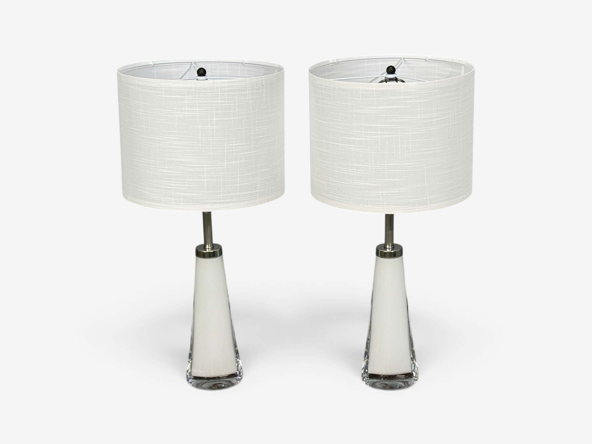 Carl Fagerlund, Swedish Modern, Table Lamps, White Glass, Sweden, 1960s