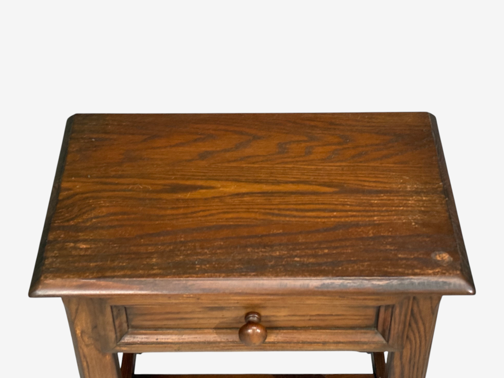 French Modern, Brutalist Nightstands, Oak, France, 1960s