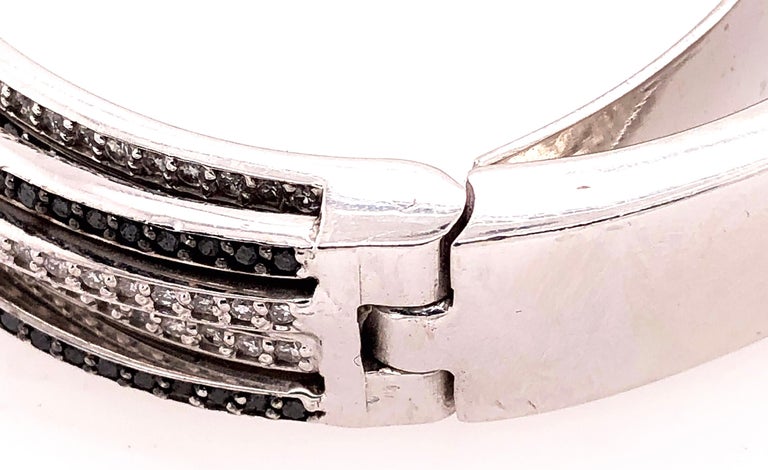 Allegra de Grisogono White Gold Eight-Row Mix Tiered White and Colored Enhanced Black Diamond Bangle