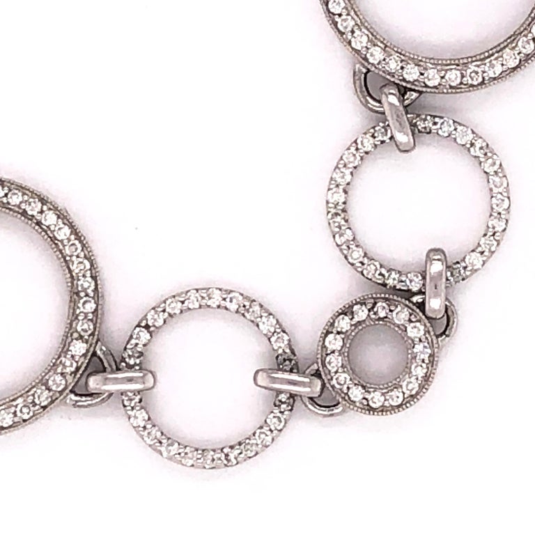 14 Karat White Gold and Diamond Necklace with 6.5 Total Diamond Weight