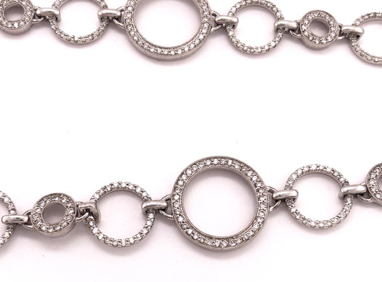 14 Karat White Gold and Diamond Necklace with 6.5ct Total Diamond Weight