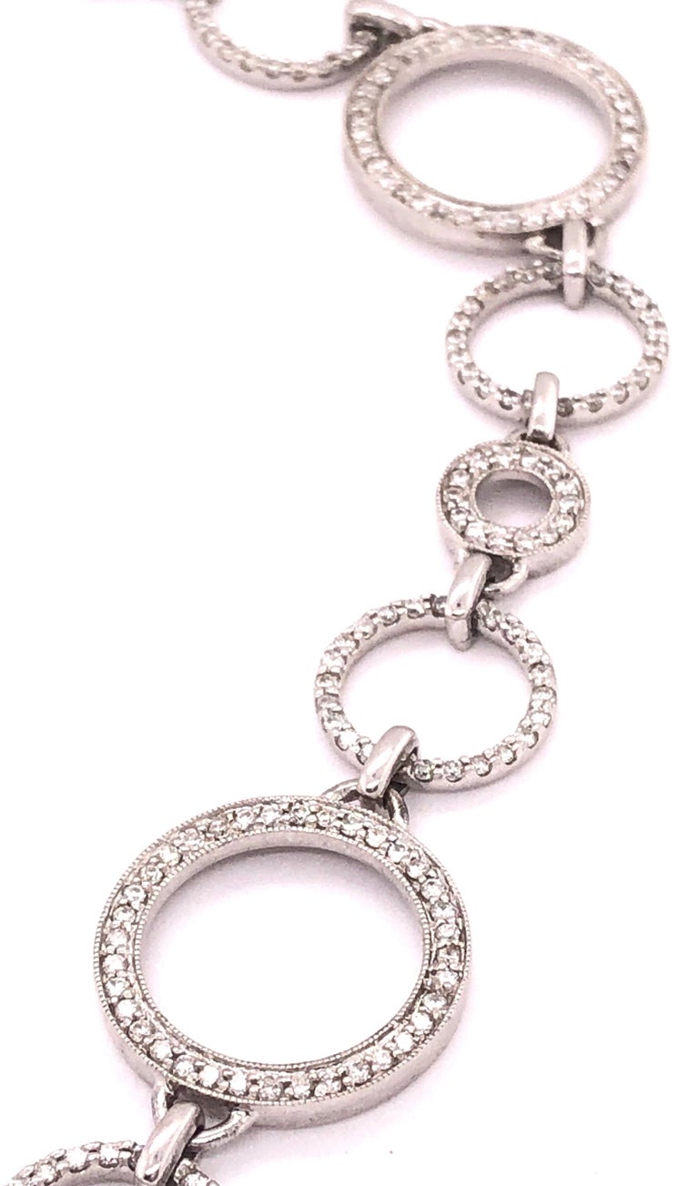 14 Karat White Gold and Diamond Necklace with 6.5ct Total Diamond Weight