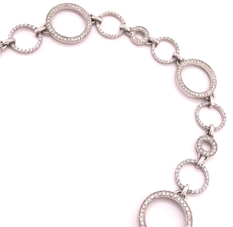 14 Karat White Gold and Diamond Necklace with 6.5ct Total Diamond Weight