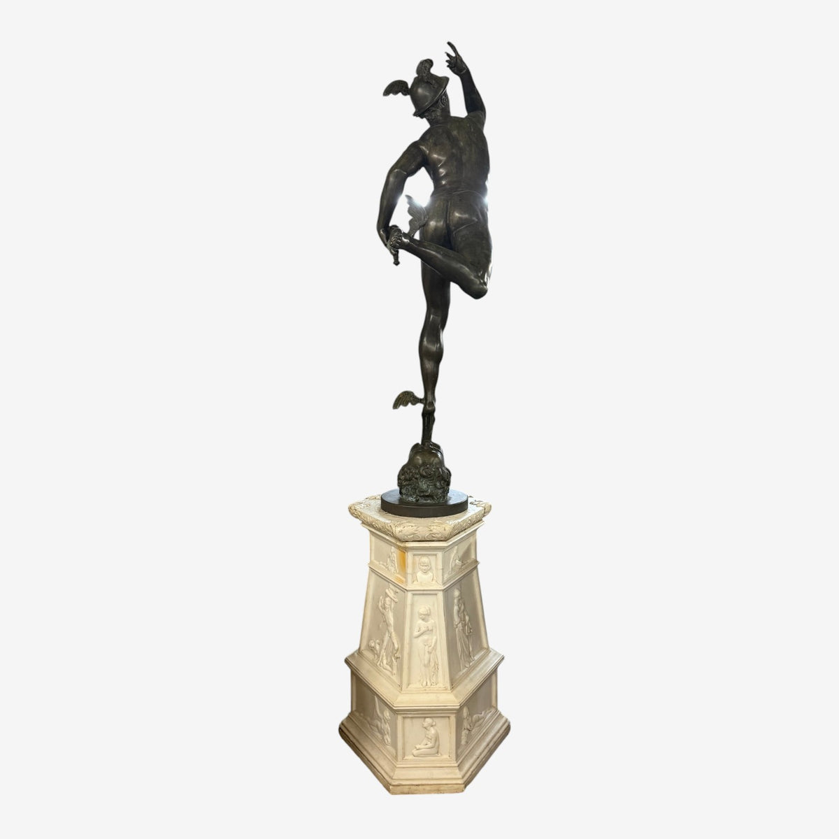 French Artist, Life-Size Statue of Hermes, Bronze, France, 18th Century