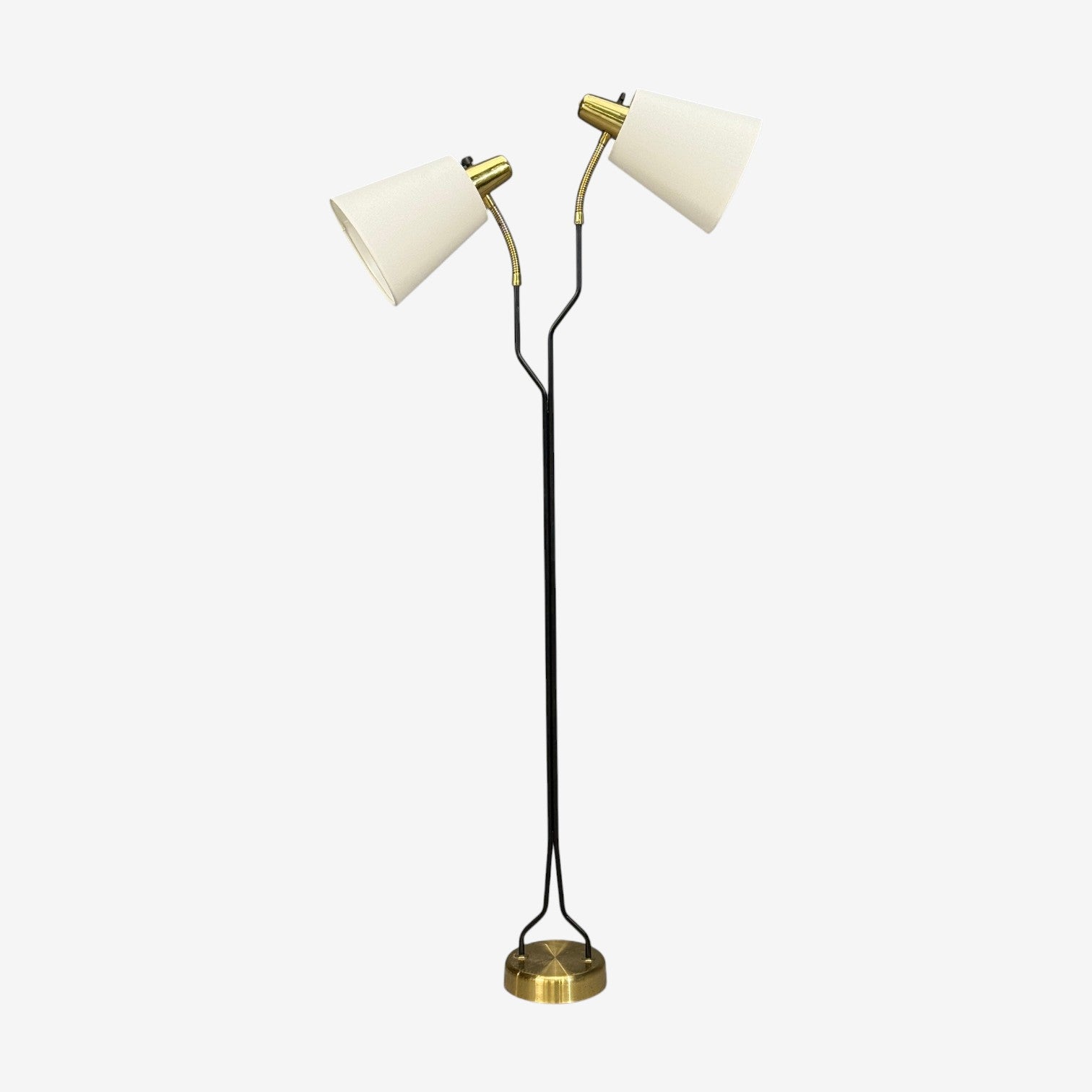 Eskilstuna Elektrofabrik, Floor Lamp, Laqcuered Metal, Brass, Sweden, 1950s