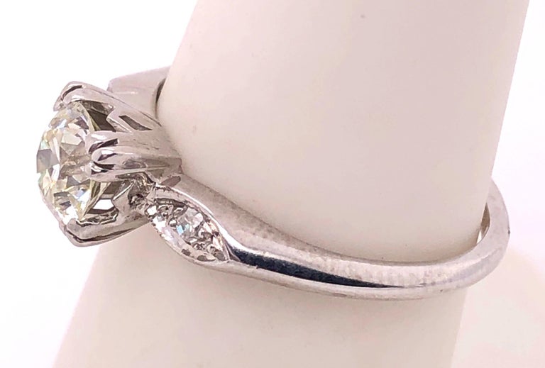 Platinum Engagement Ring .80 Total Diamond Weight