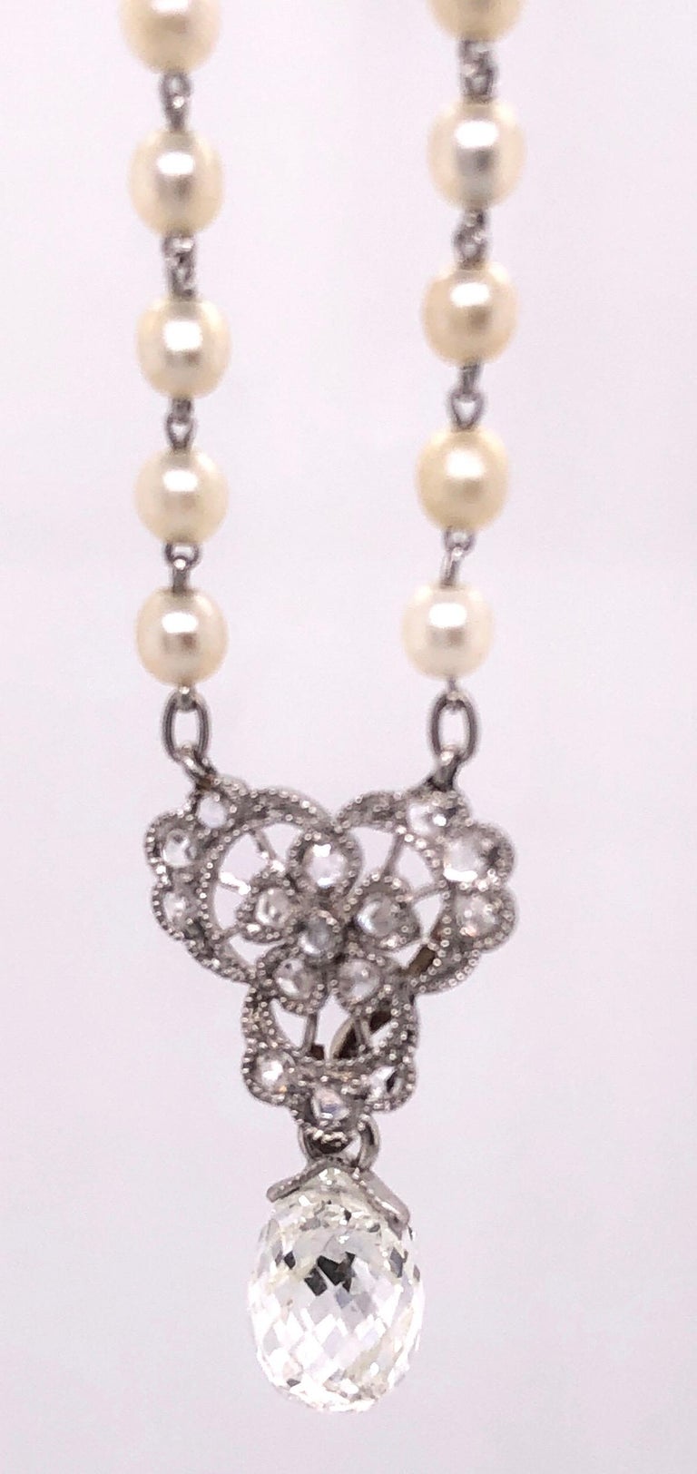 Briolette Diamond Tiffany & Co. Beaded Pearl Necklace With Diamonds