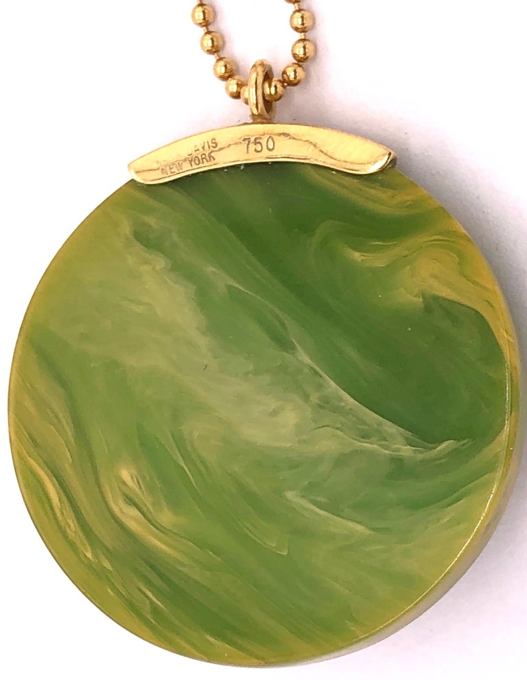 Mark Davis 18Kt Yellow Gold Necklace with Jeweled Pendant