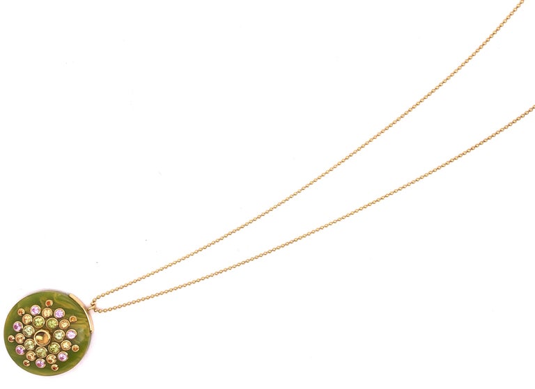Mark Davis 18Kt Yellow Gold Necklace with Jeweled Pendant