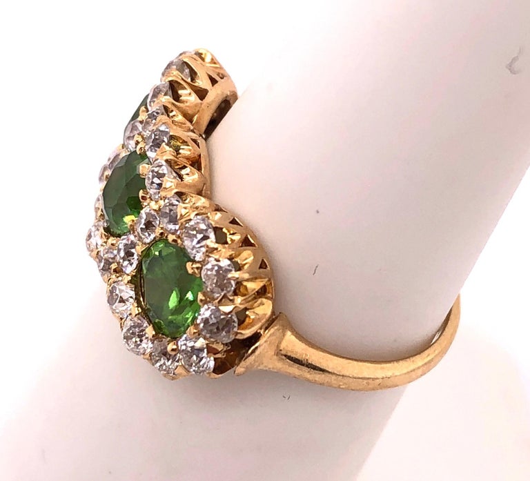 Three-Stone Emerald and Diamond Modern Ring