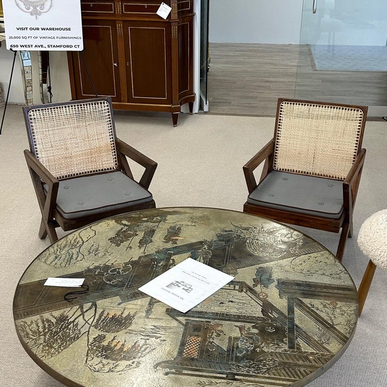 Pierre Jeanneret, French Mid-Century Modern, X Leg Easy Chairs, Teak, Cane, 1960s