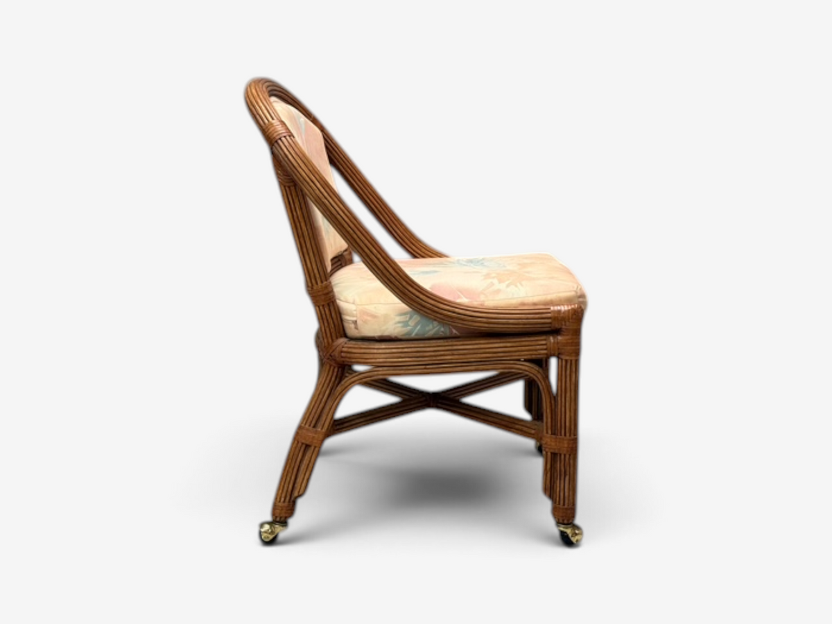 Henry Link, Dining Table and Four Chairs, Bamboo, Fabric, Philippines, 1980s