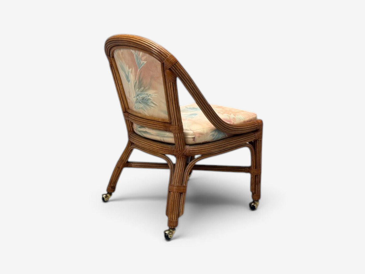 Henry Link, Dining Table and Four Chairs, Bamboo, Fabric, Philippines, 1980s