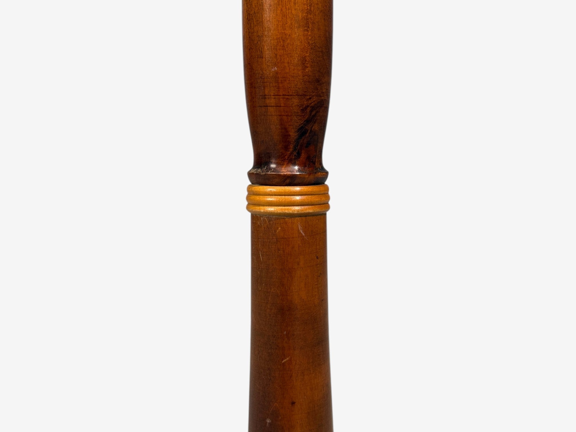Swedish Art Deco, Floor Lamp, Burl, Brass, Sweden, 1940s