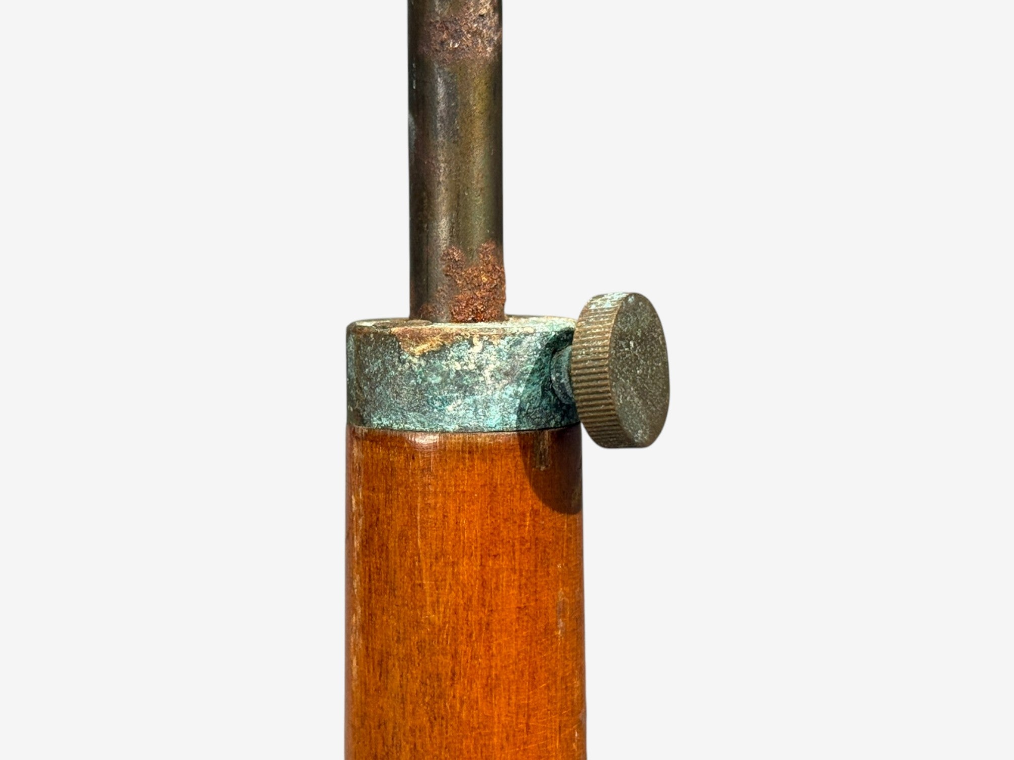Swedish Art Deco, Floor Lamp, Burl, Brass, Sweden, 1940s