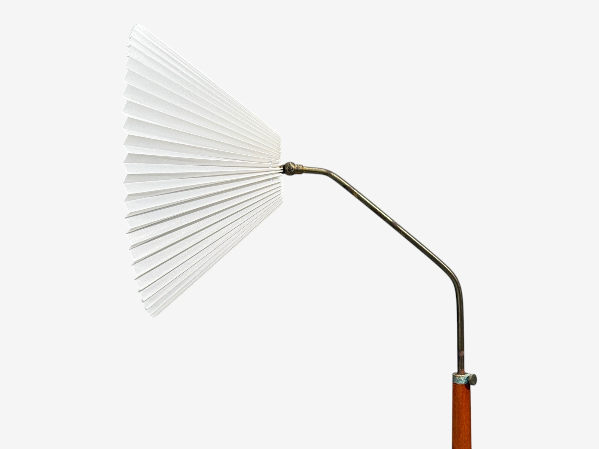 Swedish Art Deco, Floor Lamp, Burl, Brass, Sweden, 1940s