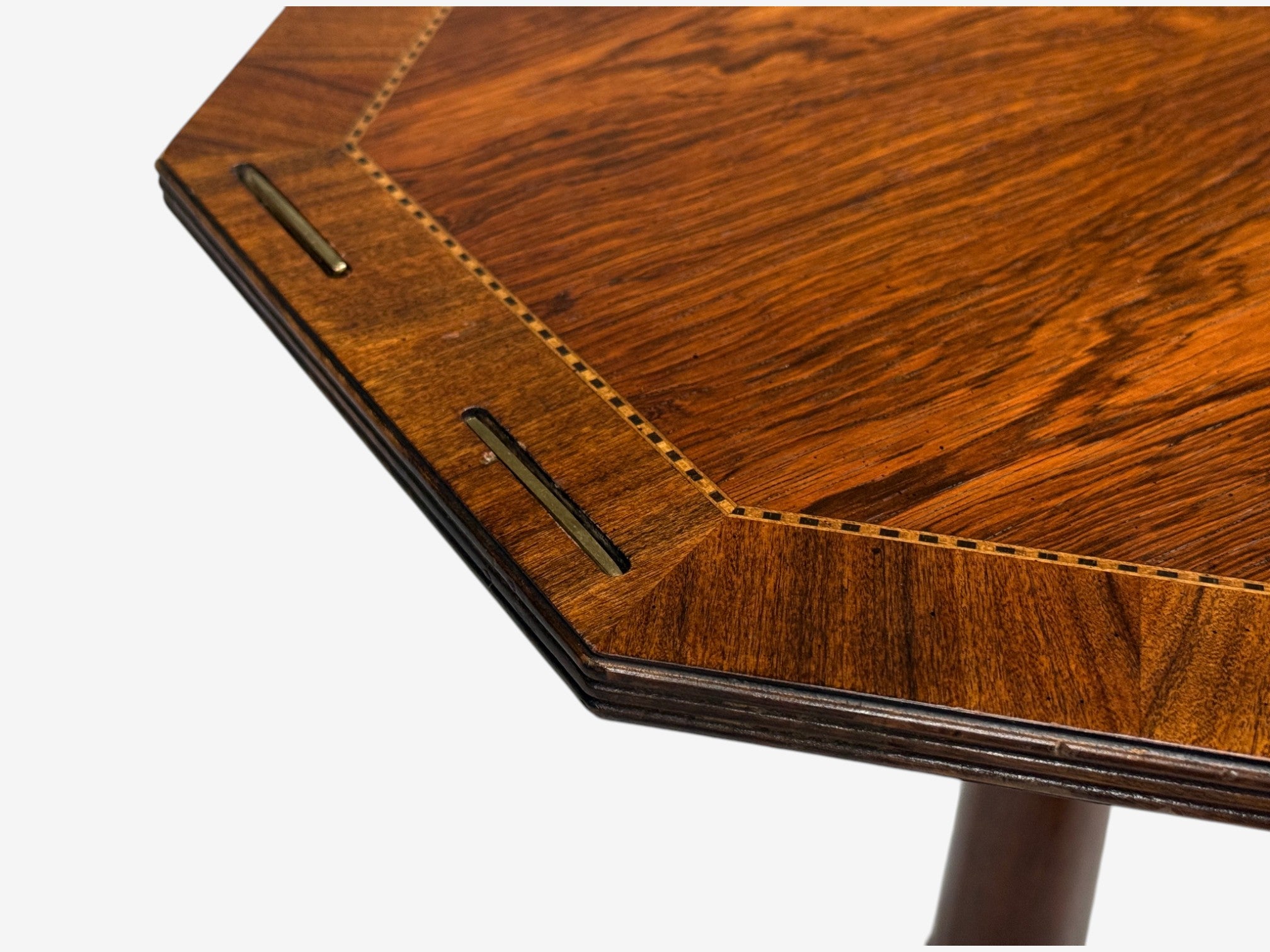 Baker Furniture, Tilt-Top End Table, Mahogany, Rosewood, Brass, USA, 1970s