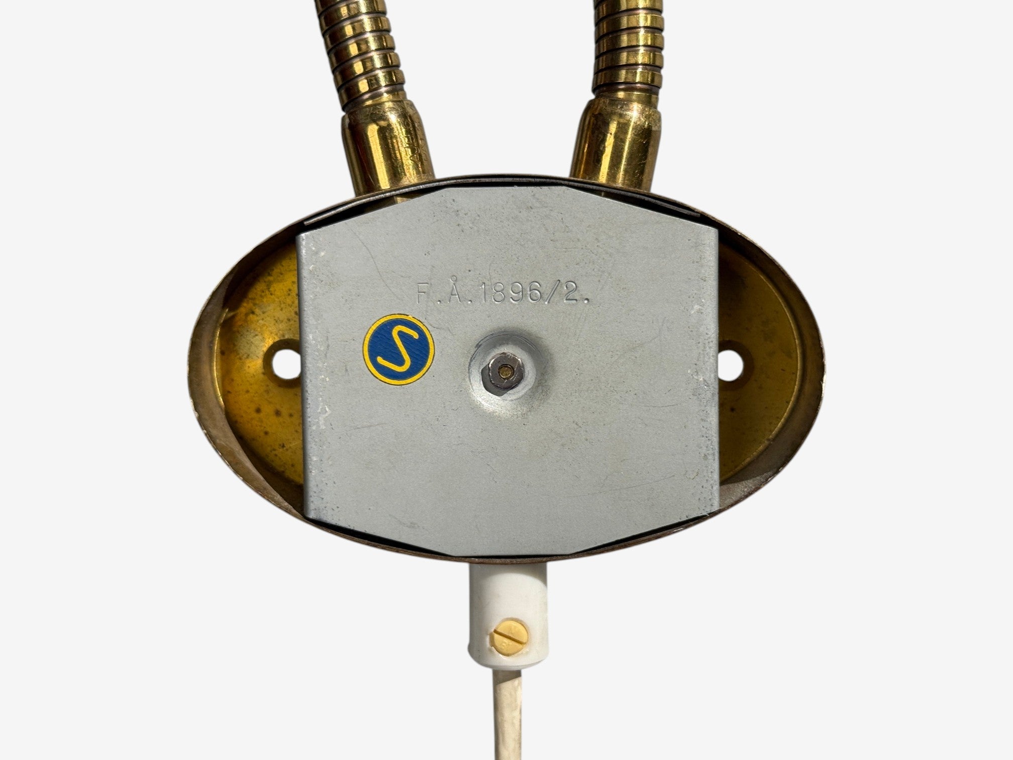 Swedish Modern, Adjustable Wall Light, Brass, Lacquered Metal, Sweden, 1950s