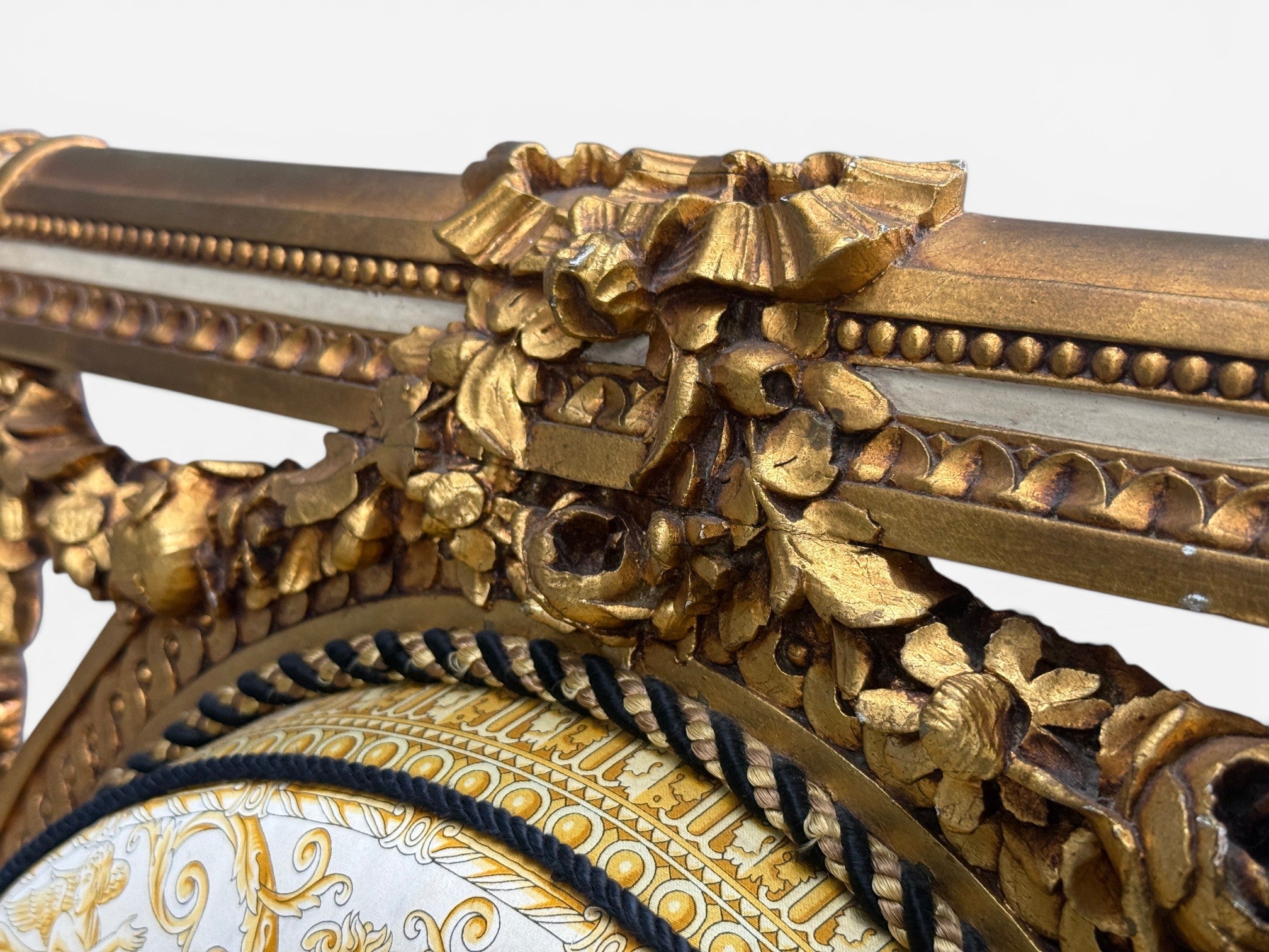 Louis XVI, French Arm Chair, Versace Fabric, Giltwood, France, 1960s