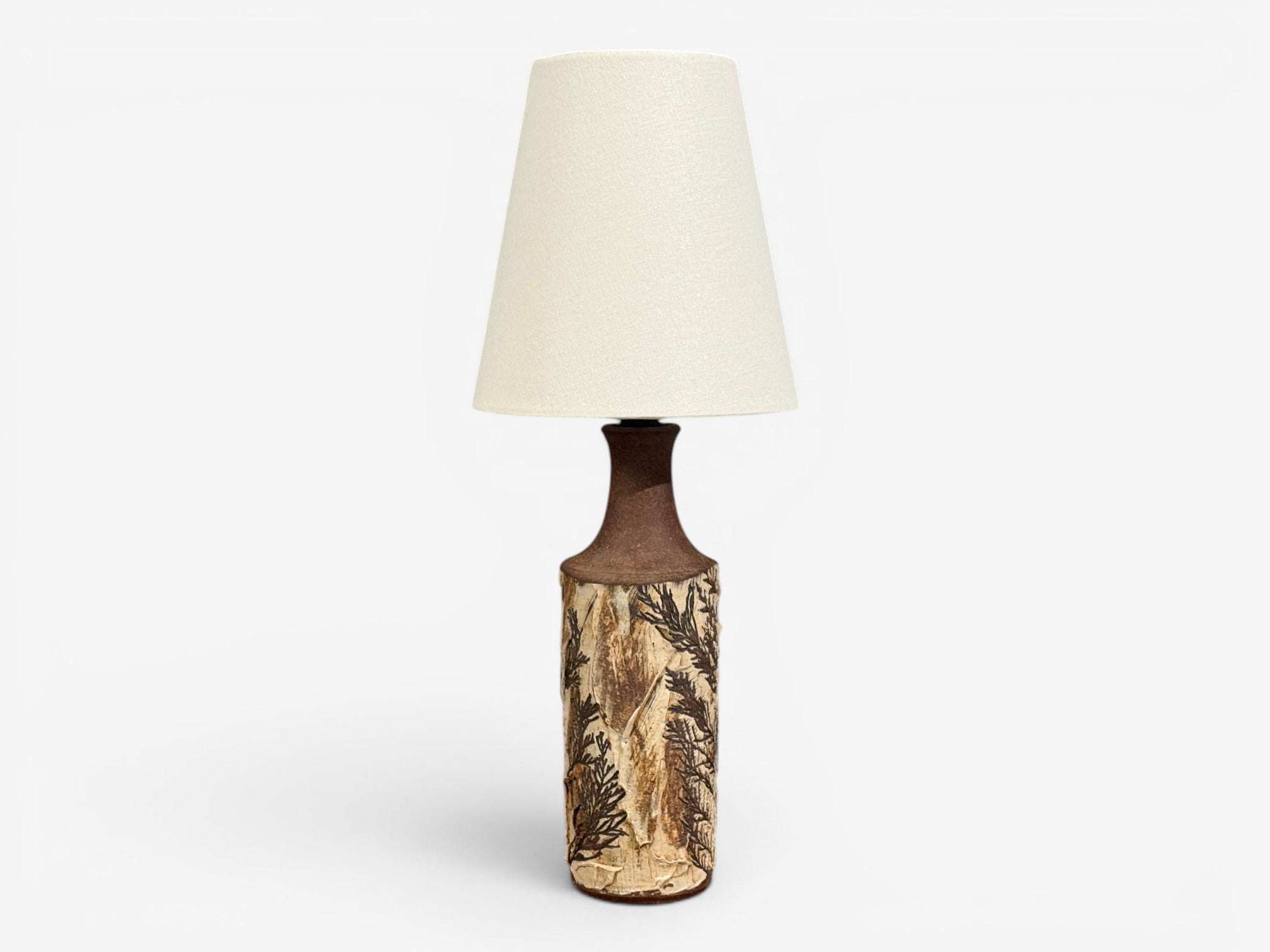 Bodil Marie Nielsen, Table Lamp, Brown Stoneware, Denmark, 1960s