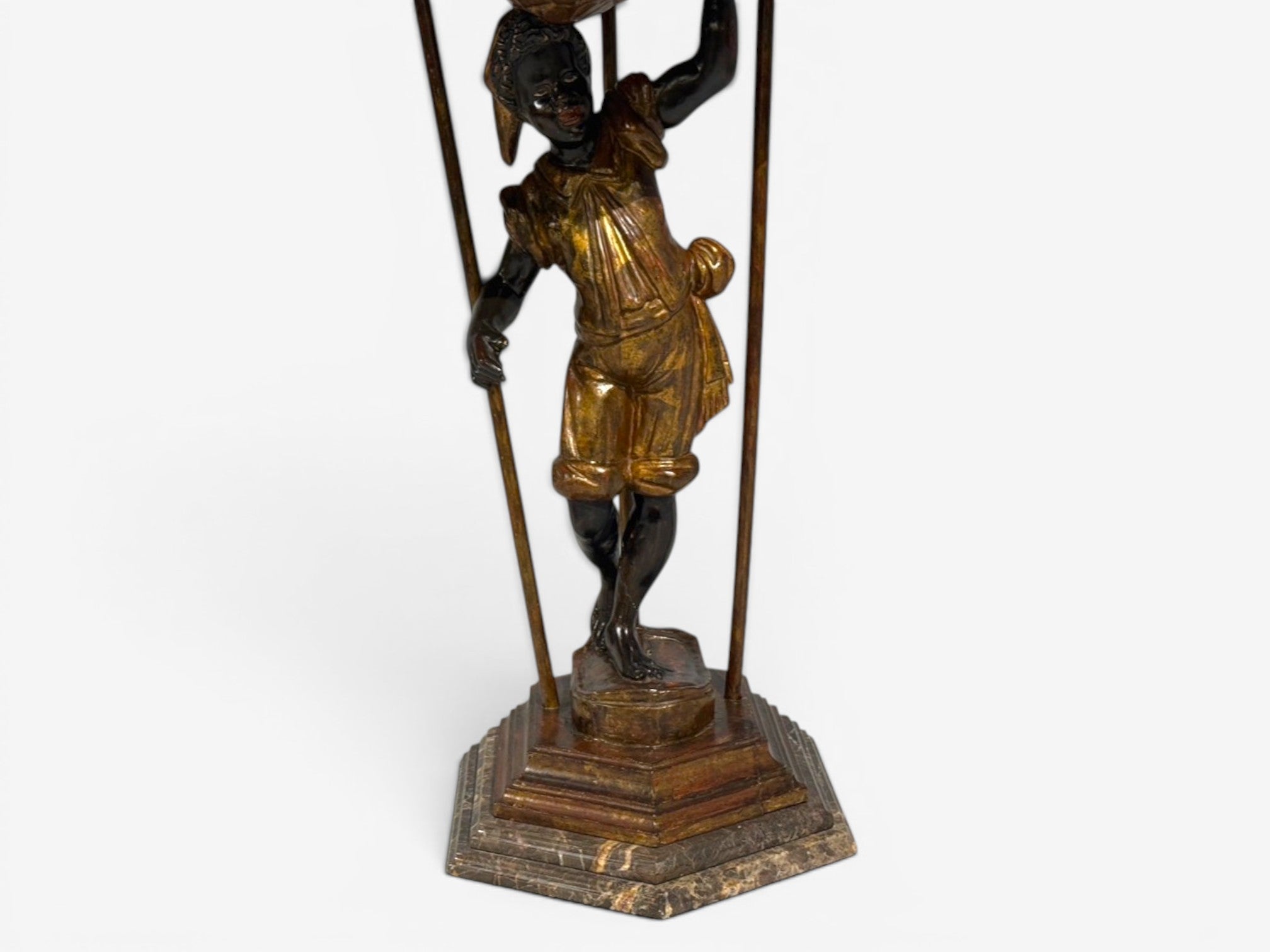 18th/19th c. Italian, Venetian Blackamoor Gueridons, Opposing Figures, Marble