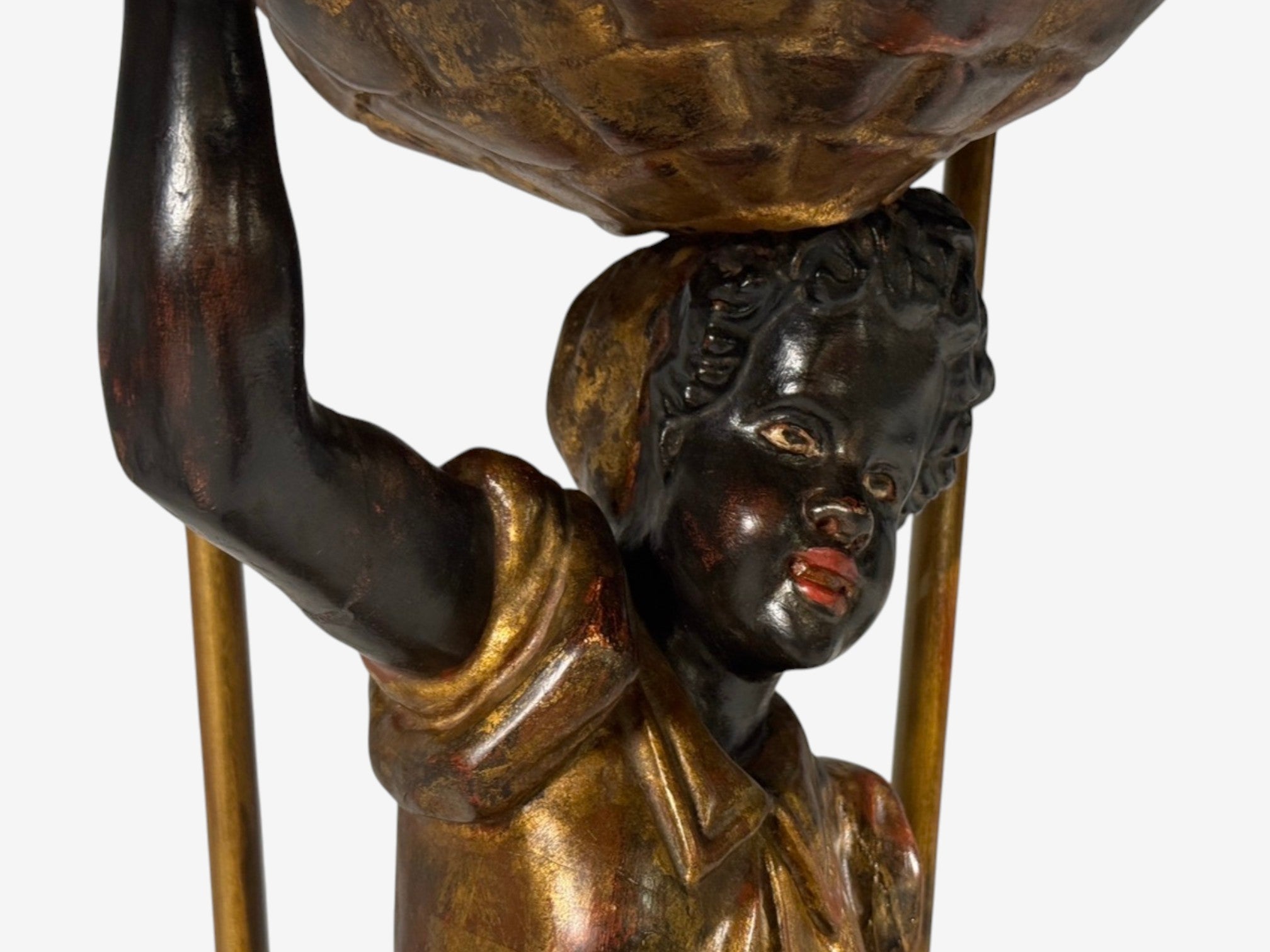 18th/19th c. Italian, Venetian Blackamoor Gueridons, Opposing Figures, Marble
