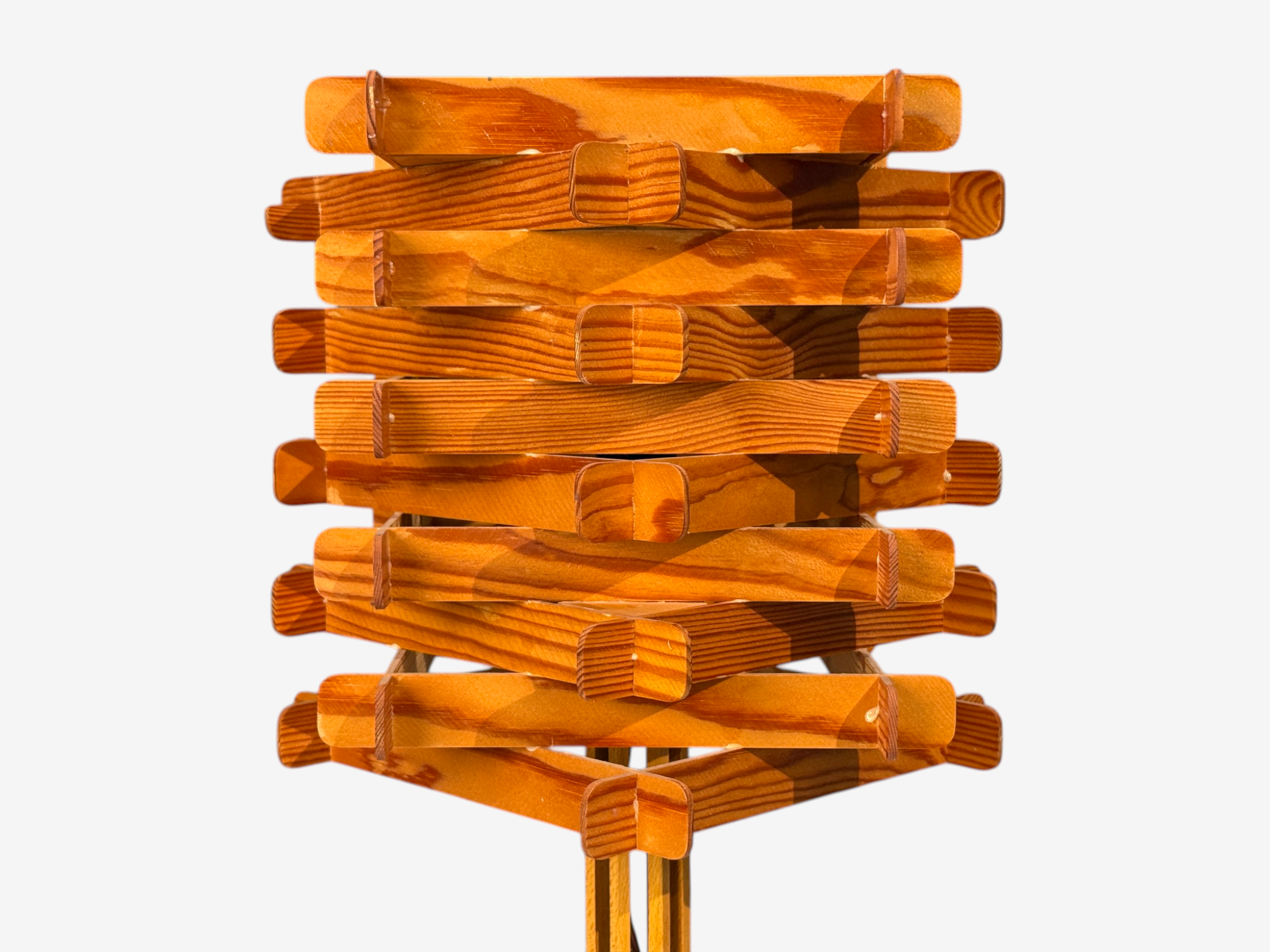 Swedish Modern, Large Table Lamp, Lacquered Pine, Sweden, 1970s