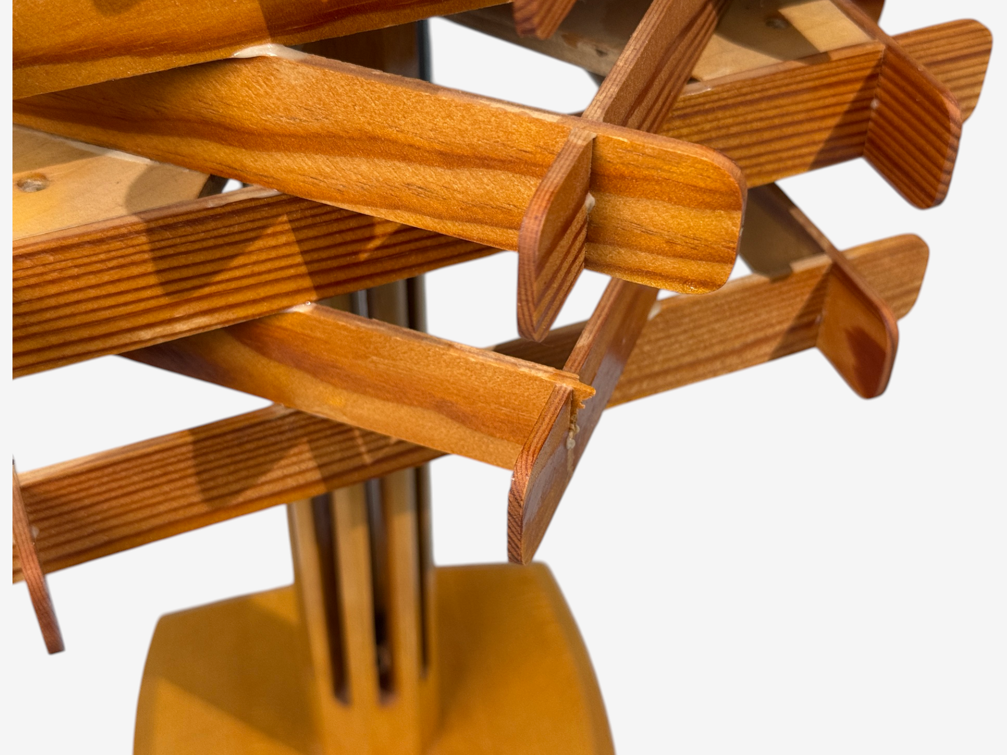 Swedish Modern, Large Table Lamp, Lacquered Pine, Sweden, 1970s