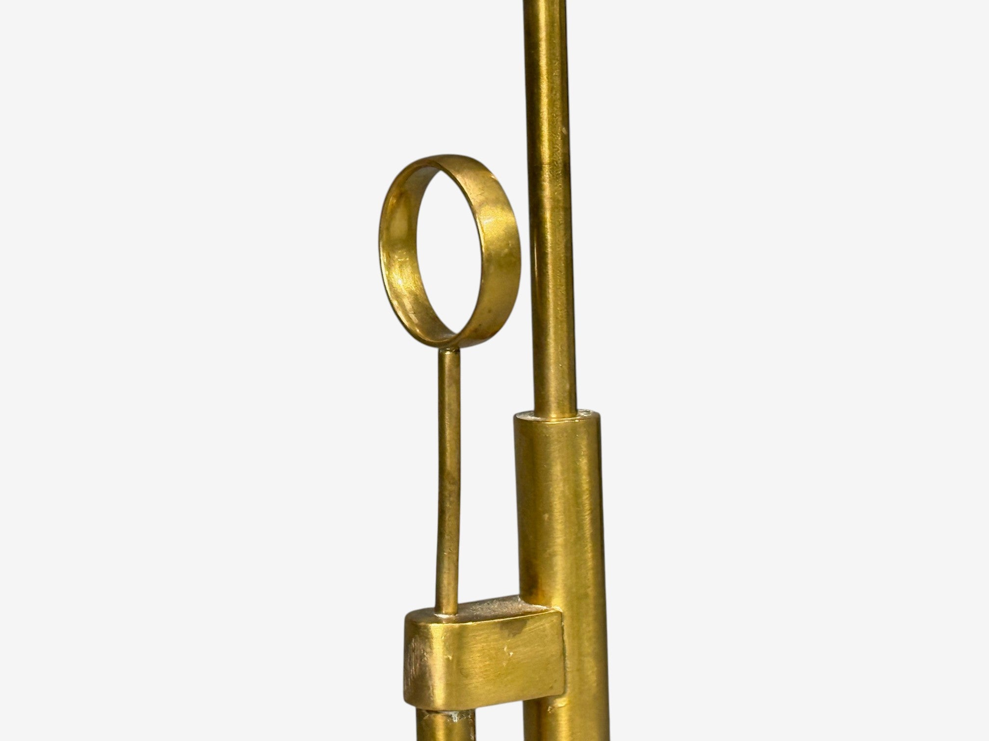 Falkenbergs Belysning, Adjustable Floor Lamp, Brass, Bamboo, Sweden, 1960s
